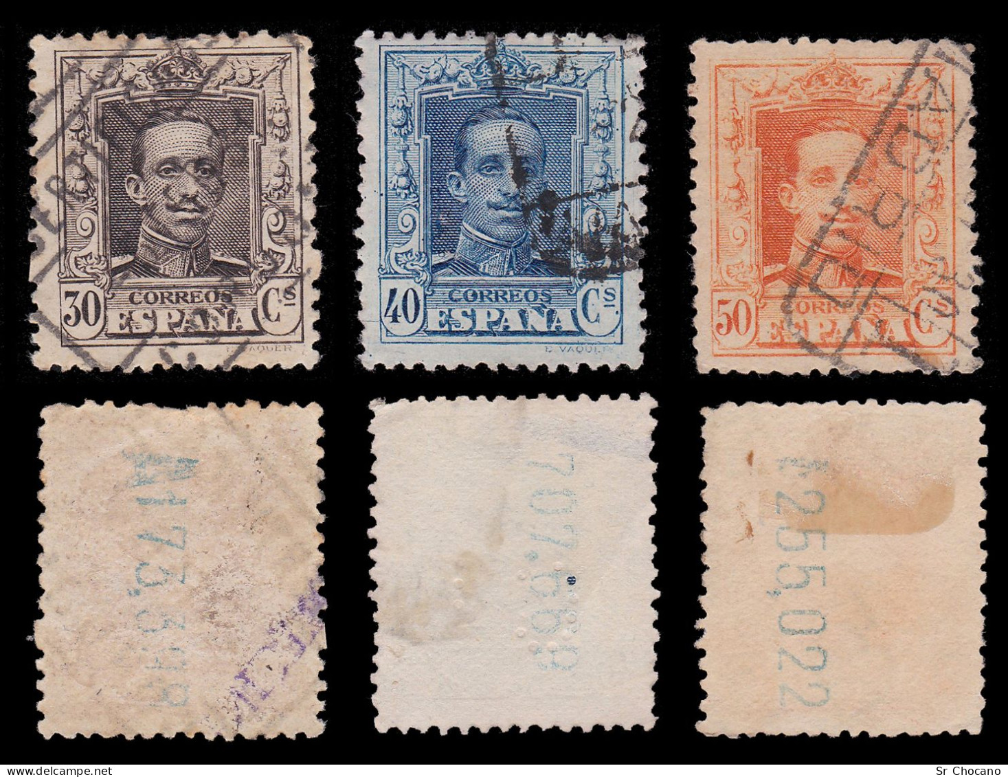 ESPAÑA.1922-30.Alfonso XIII.Matasello BIEN CENTRADA.Edifil 310-317A - Usados