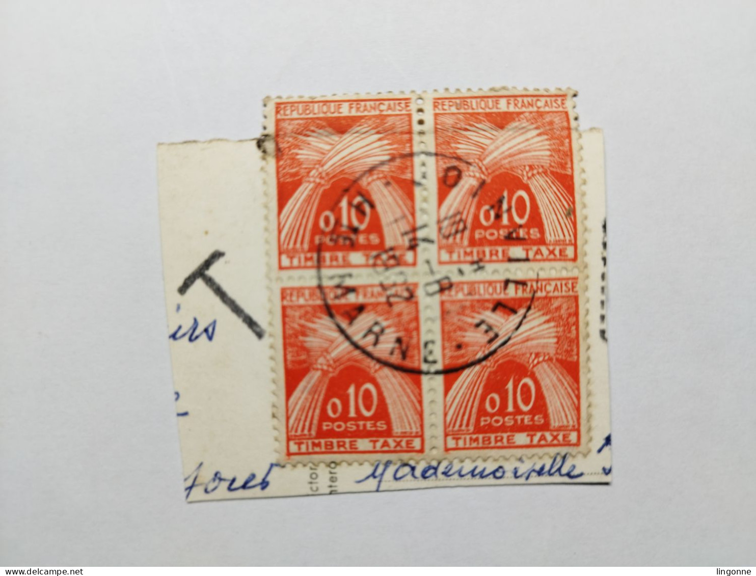 Timbre Taxe Type Gerbes Légende République Française 0.10 Francs France 1960 - 1960-.... Usati