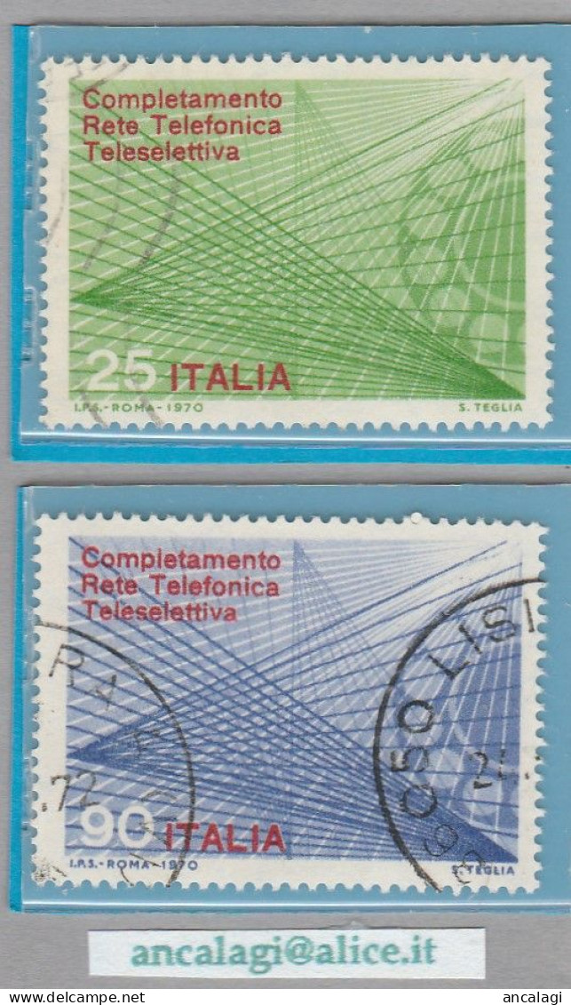 USATI ITALIA 1970 - Ref.0265 "RETE TELEFONICA" Serie Di 2 Val. - - 1961-70: Afgestempeld