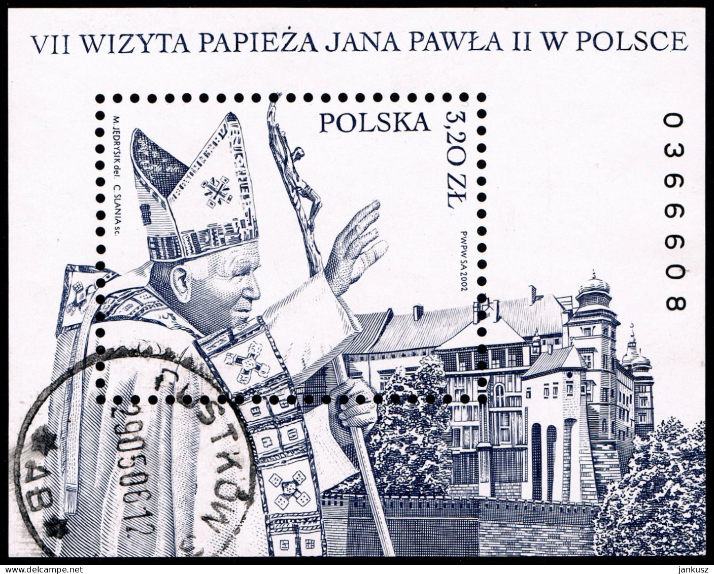 Poland 2002 Fi BLOK 180 Mi BLOCK 151 7th Visit Of Pope John Paul II To Poland - Gebruikt