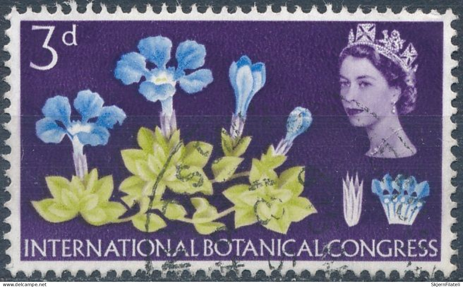 Great Britain SG 655, Variant "Broken Petal" - Oblitérés