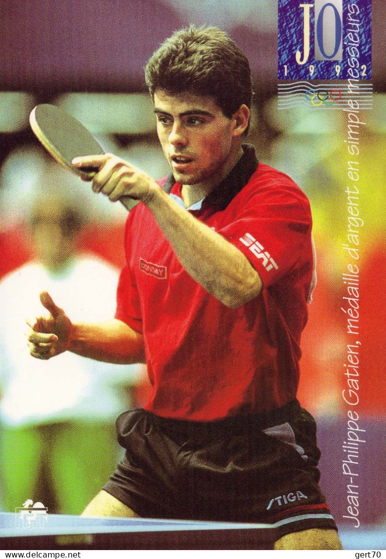 France 1992, Jean-Philippe Gatien, Silver Medallist / Médaille D'argent Aux JO De Barcelone - Tennis De Table