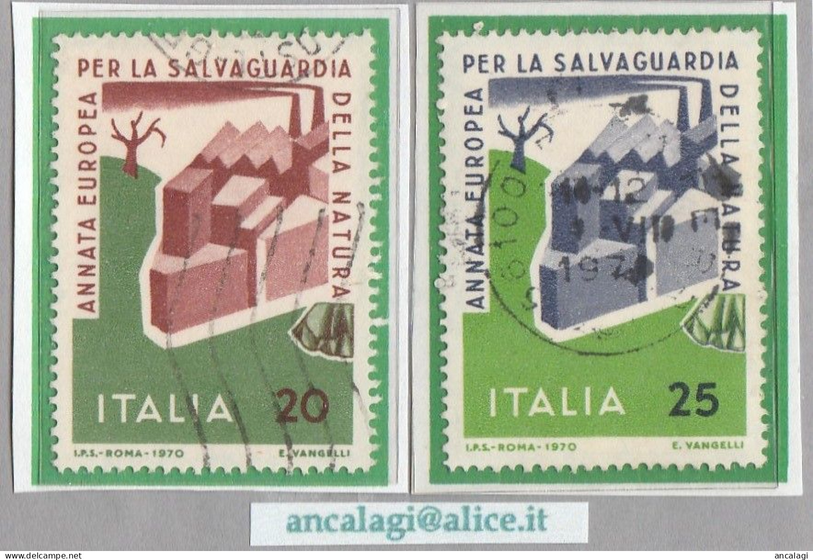 USATI ITALIA 1970 - Ref.0266 "SALVAGUARDIA DELLA NATURA" Serie Di 2 Val. - - 1961-70: Afgestempeld