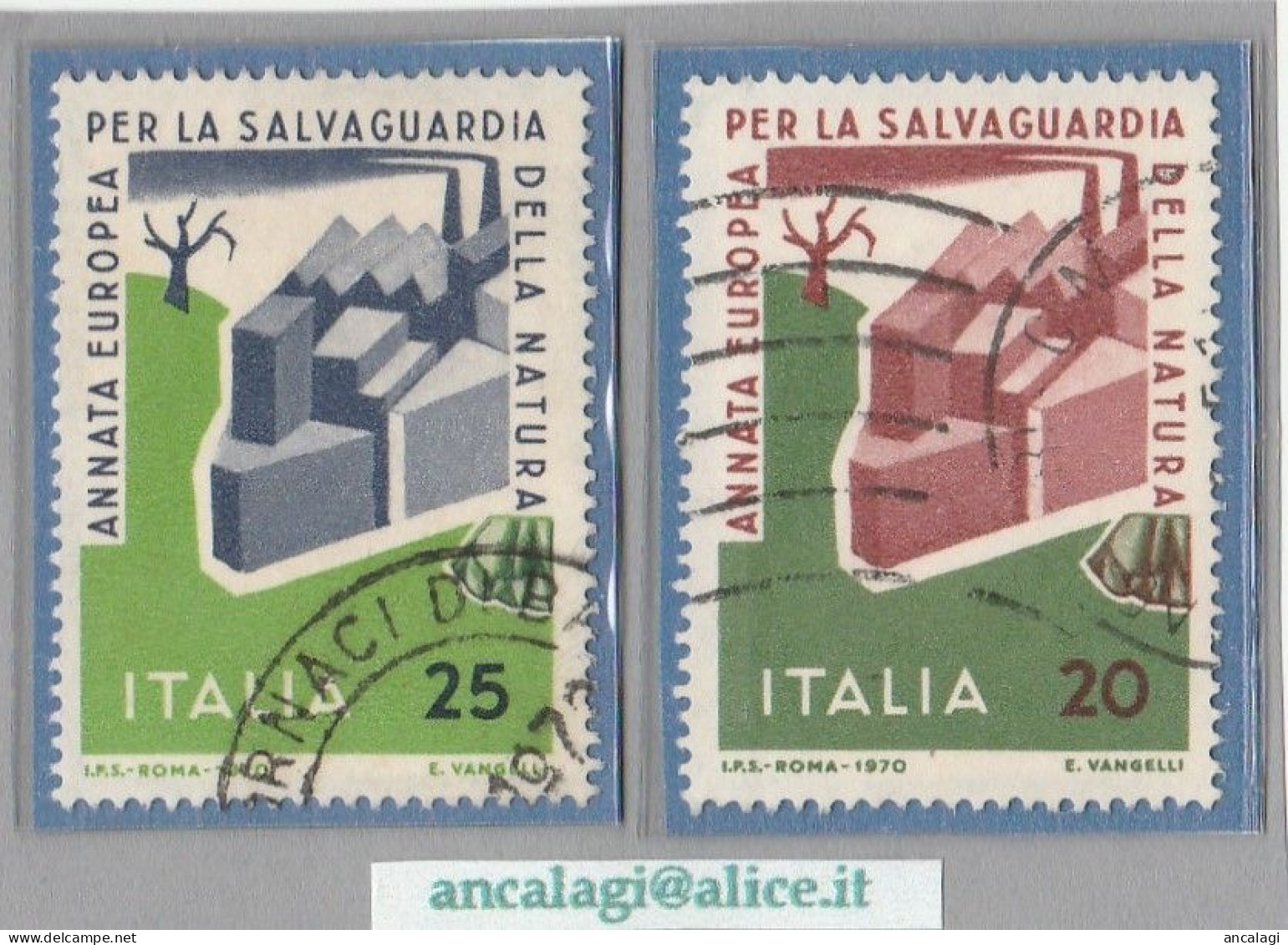 USATI ITALIA 1970 - Ref.0266A "SALVAGUARDIA DELLA NATURA" Serie Di 2 Val. - - 1961-70: Afgestempeld