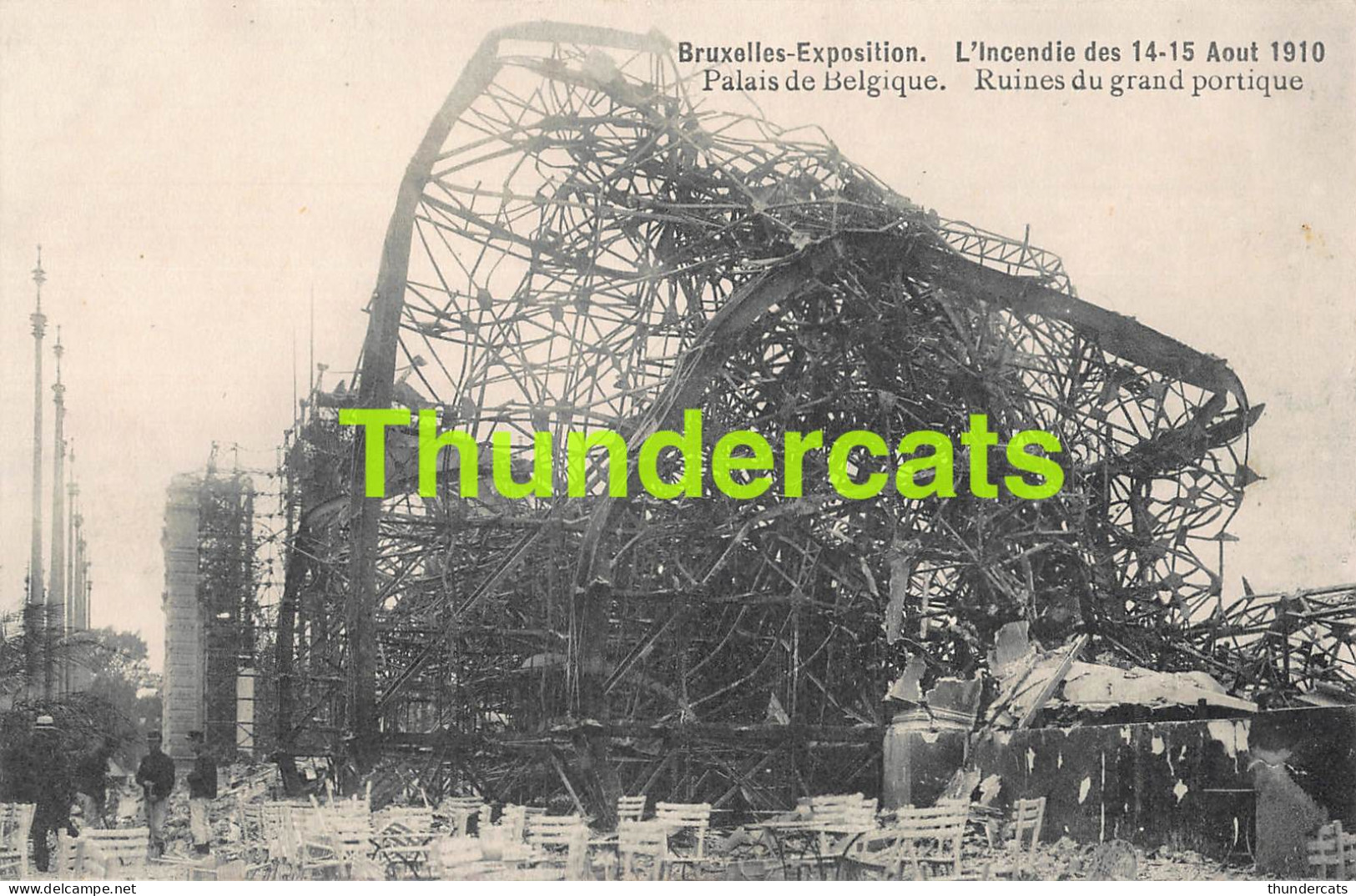 CPA BRUXELLES EXPOSITION L'INCENDIE DES 14 15 AOUT 1910 SAPEUR POMPIER BRANDWEER  - Fêtes, événements