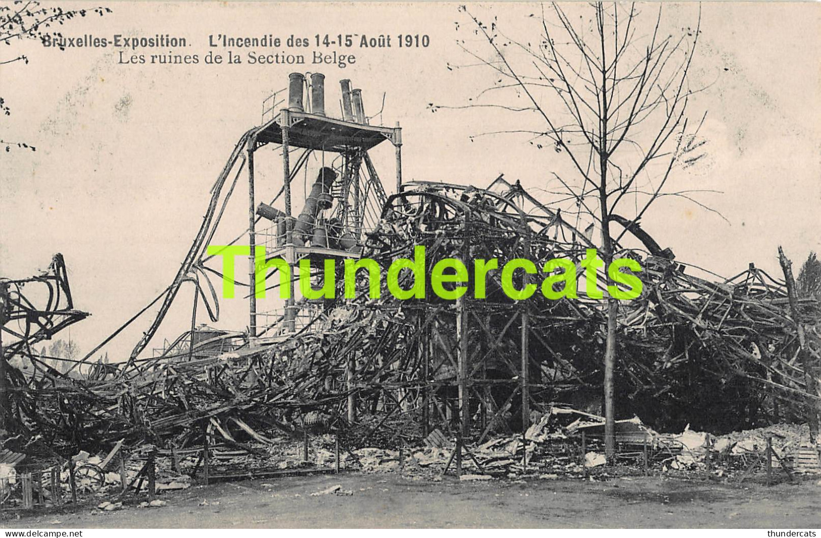 CPA BRUXELLES EXPOSITION L'INCENDIE DES 14 15 AOUT 1910 SAPEUR POMPIER BRANDWEER  - Fêtes, événements