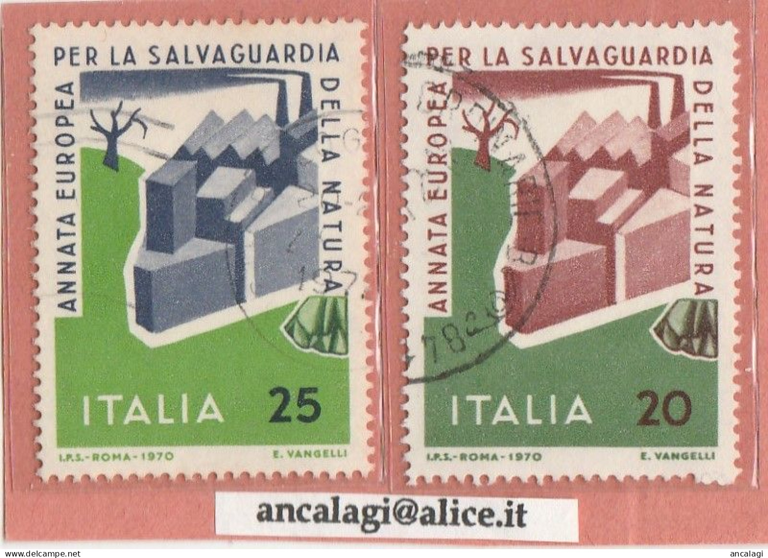 USATI ITALIA 1970 - Ref.0266B "SALVAGUARDIA DELLA NATURA" Serie Di 2 Val. - - 1961-70: Oblitérés