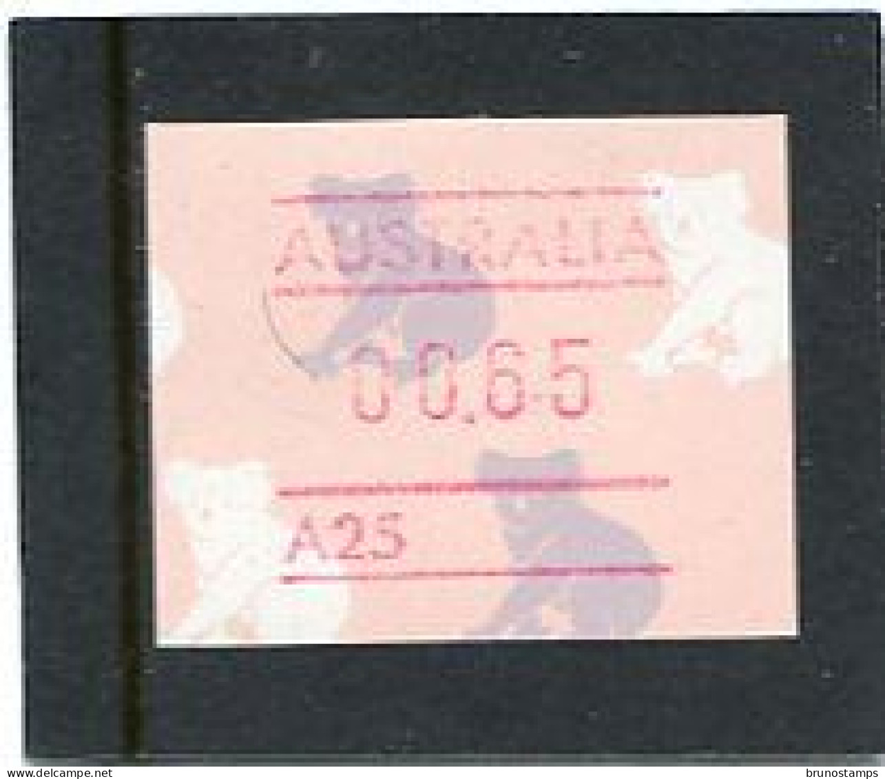 AUSTRALIA - 1990  65c  FRAMA  KOALAS  NO POSTCODE  A25 (RINGWOOD)  MINT NH - Vignette [ATM]