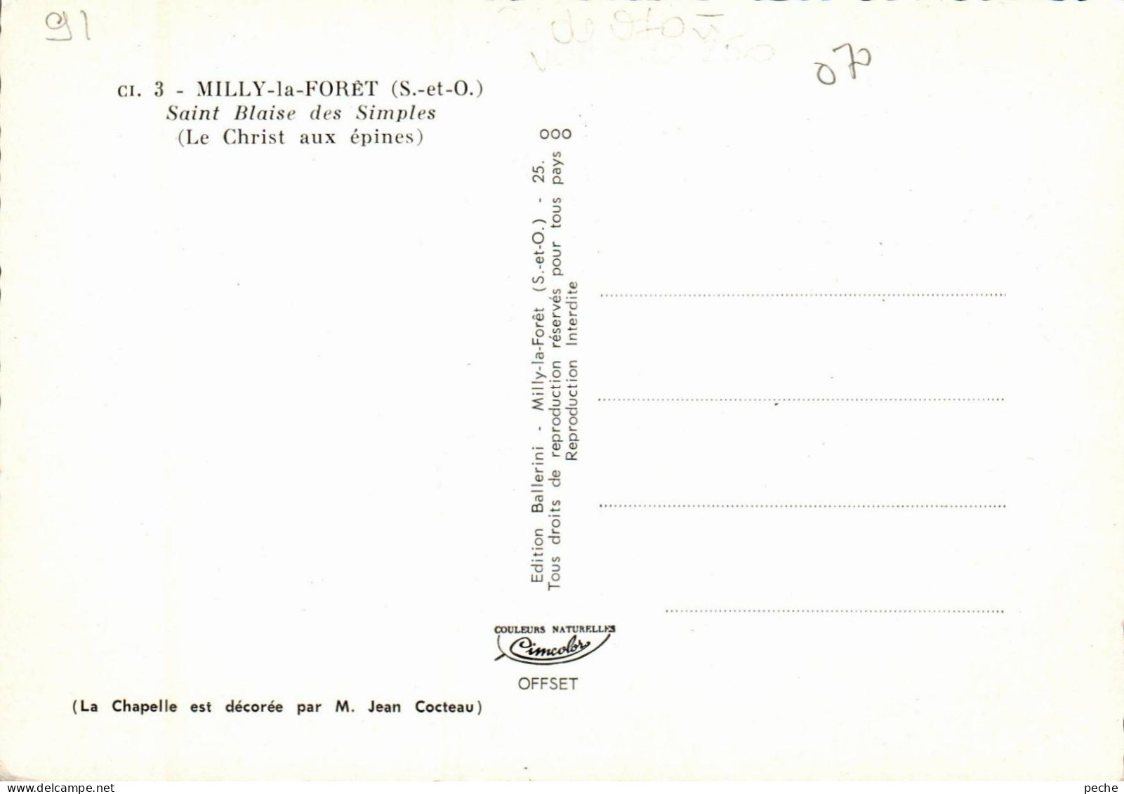 N°88 Z -cpsm Milly La Forêt - Le Christ Aux épines Par Jean Cocteau- - Objets D'art