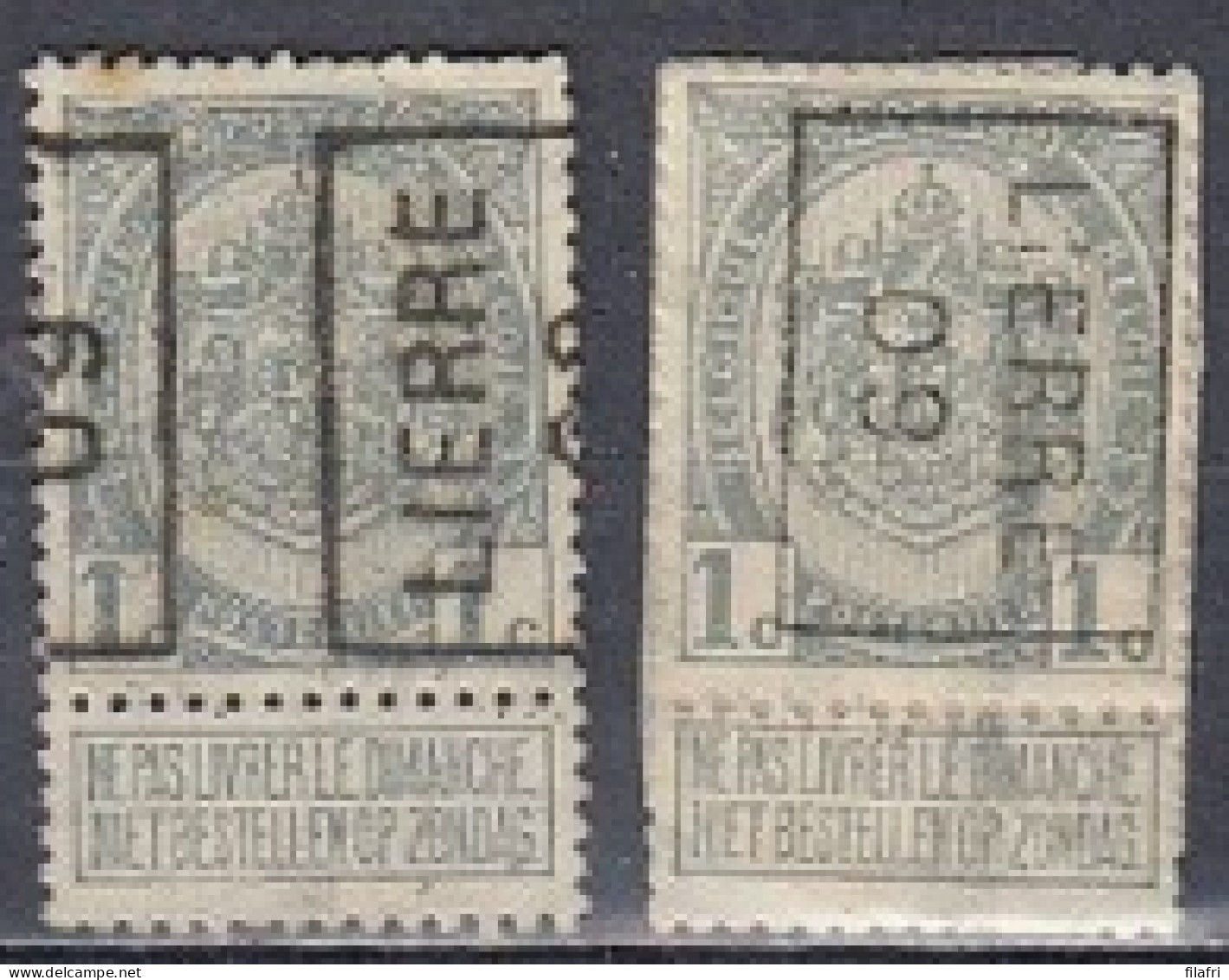 1324 Voorafstempeling Op Nr 81 - LIERRE 09 - Positie A & B - Rollenmarken 1900-09