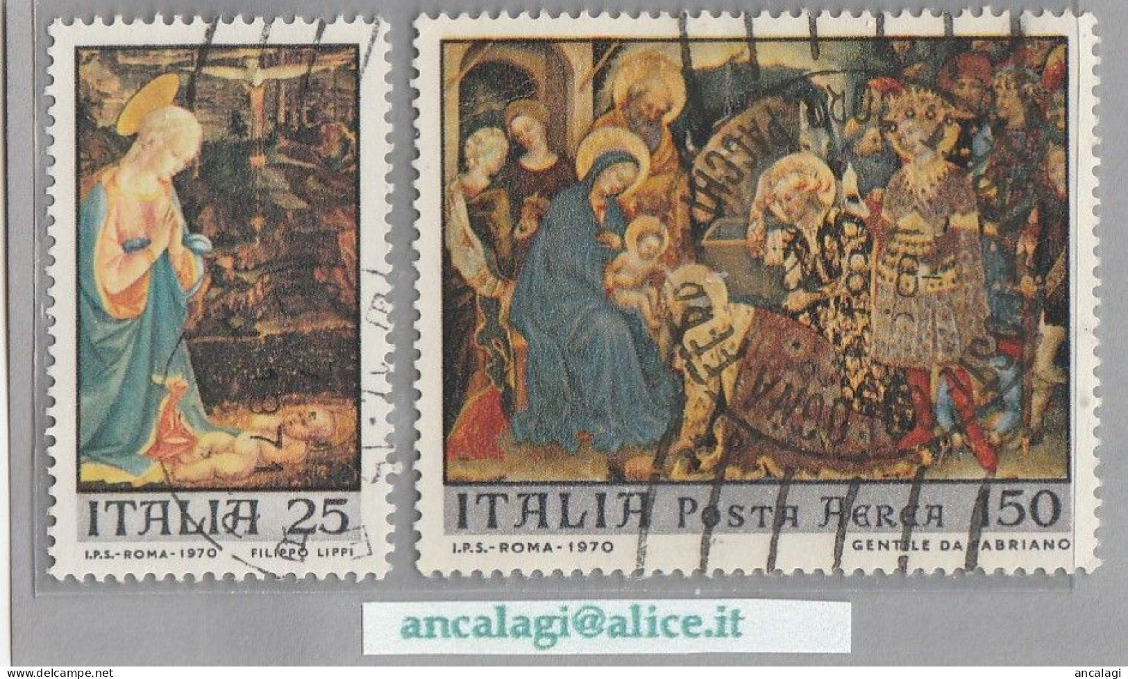 USATI ITALIA 1970 - Ref.0268 "1^ Comm. Del NATALE" Serie Di 2 Val. - - 1961-70: Afgestempeld