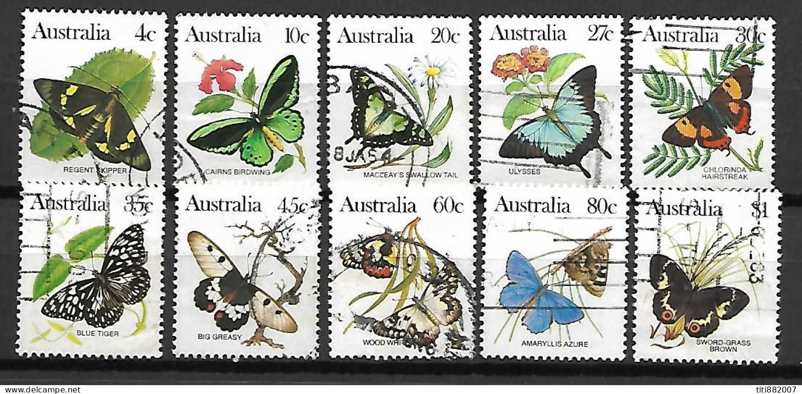 AUSTRALIE   -  1983.  Série Complète. Papillons - Oblitérés