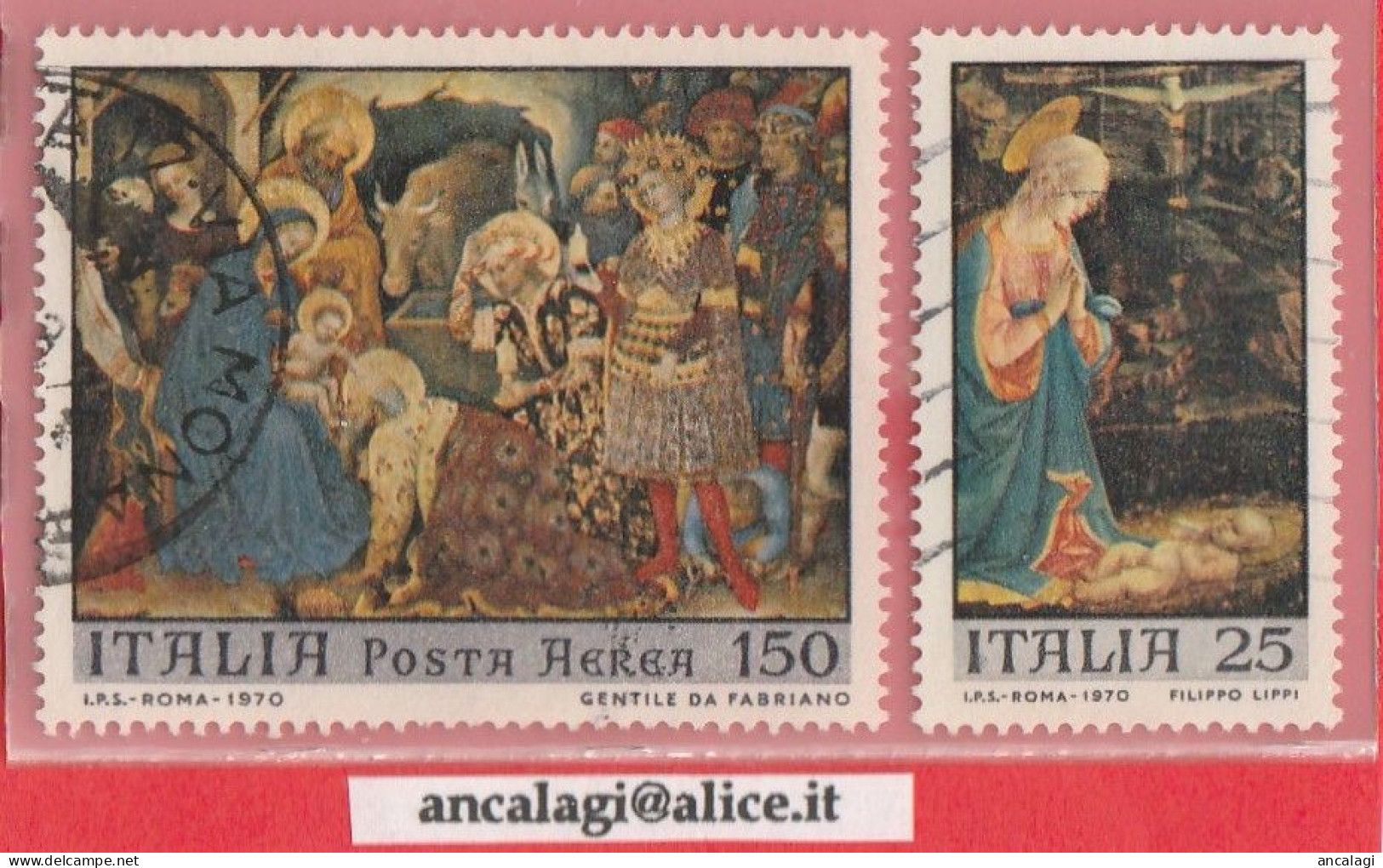 USATI ITALIA 1970 - Ref.0268A "1^ Comm. Del NATALE" Serie Di 2 Val. - - 1961-70: Afgestempeld