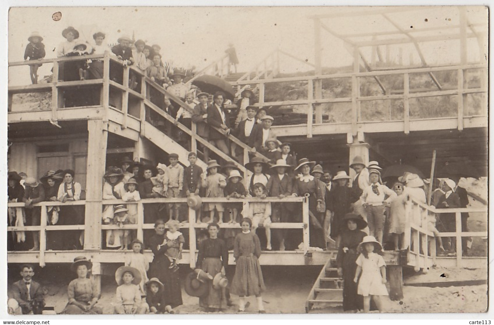 40 - B17020CPA - MIMIZAN LES BAINS - Carte Photo - Escalier, Descente A La Plage - Très Bon état - LANDES - Mimizan Plage