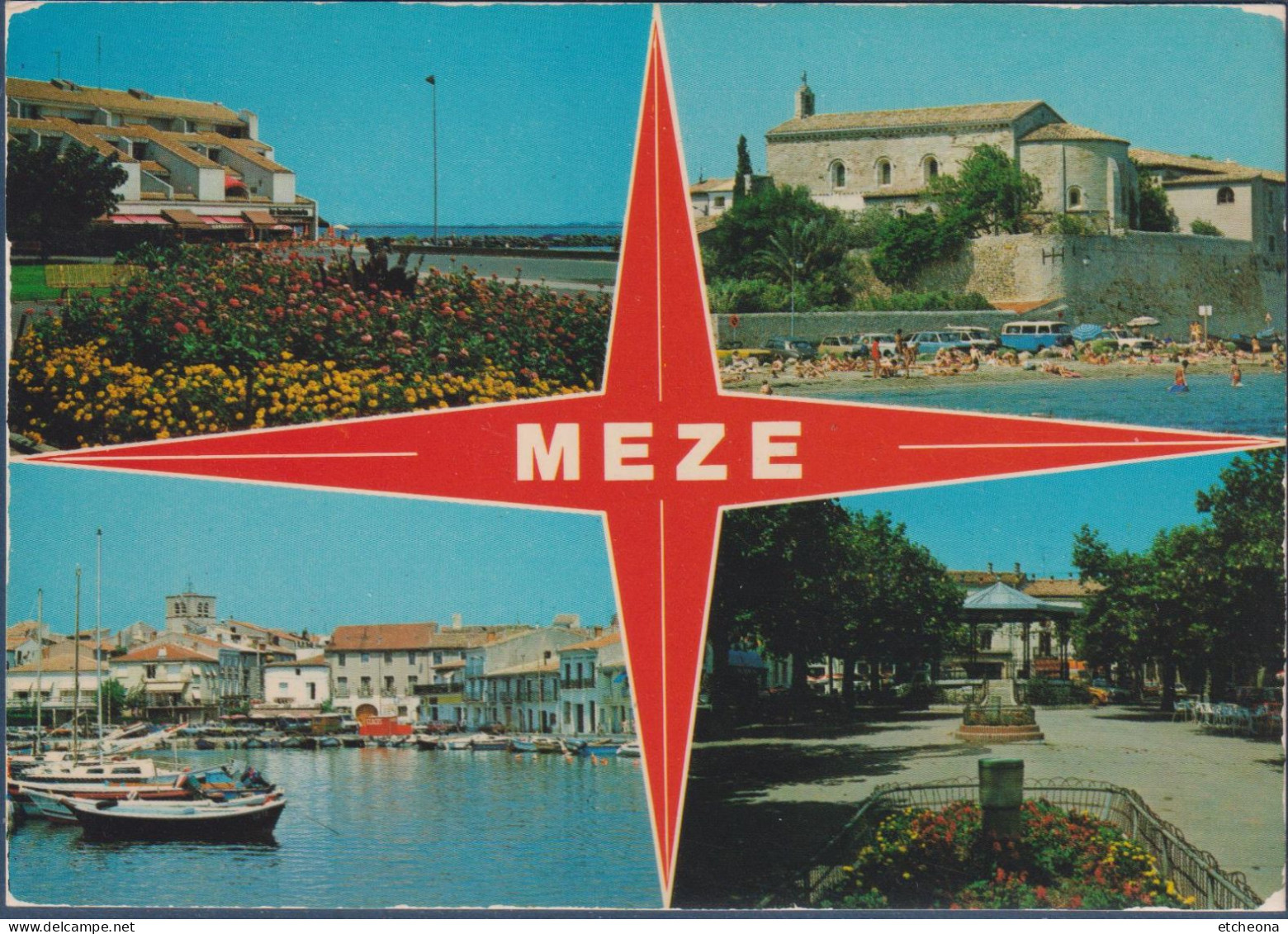 Mèze Hérault Multivues Capitale Du Bassin De Thau Flamme Son Port, Sa Plage, Ses Coquillages, Son Vin, 22.7.88 - Mèze