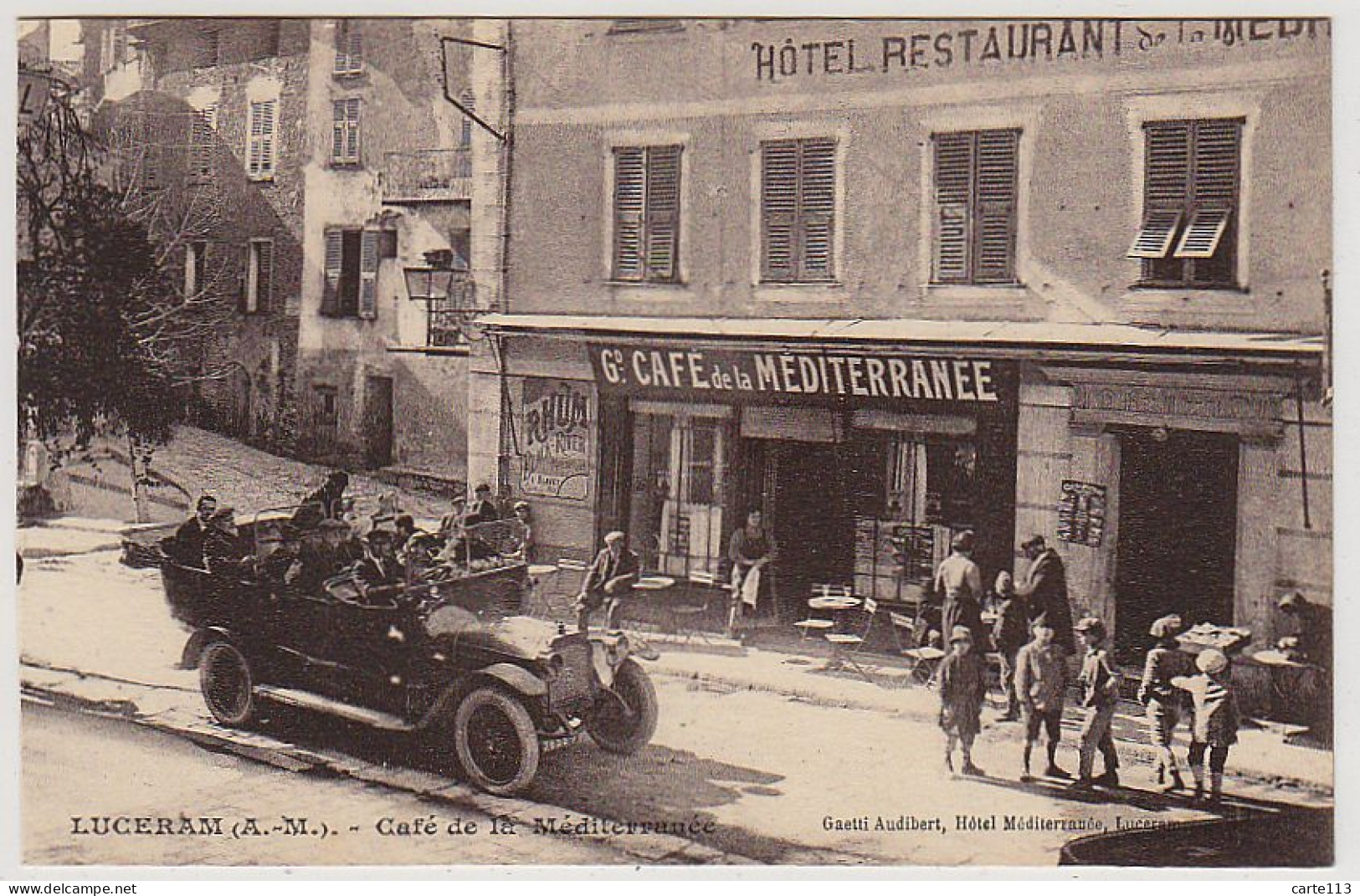 6 - B11487CPA - LUCERAM - Café De La Méditerranée - Parfait état - ALPES-MARITIMES - Lucéram