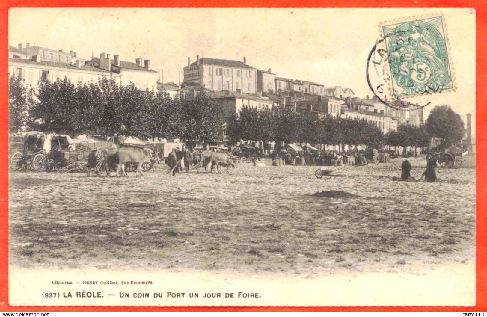 33 - B27646CPA - LA REOLE - Un Coin Du Port Un Jour De Foire - Très Bon état - GIRONDE - La Réole