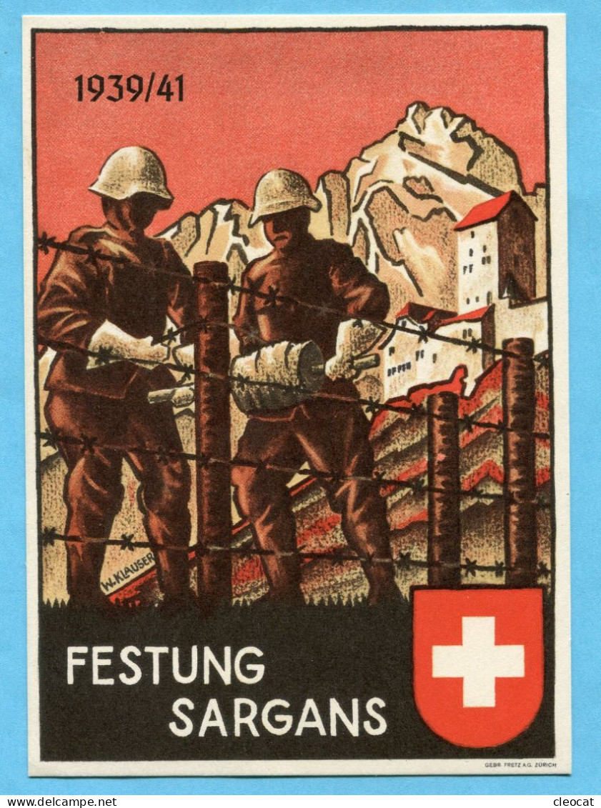 Karte Festungstruppen Nr. 4 - Festungs Sargans 1939/41 - Cartas & Documentos