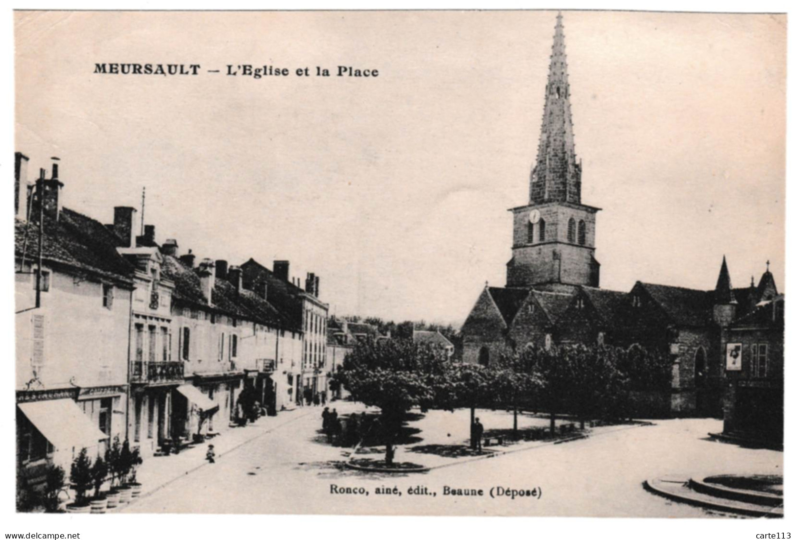 21 - B23735CPA - MEURSAULT - L'Eglise Et La Place - Très Bon état - COTE-D'OR - Meursault