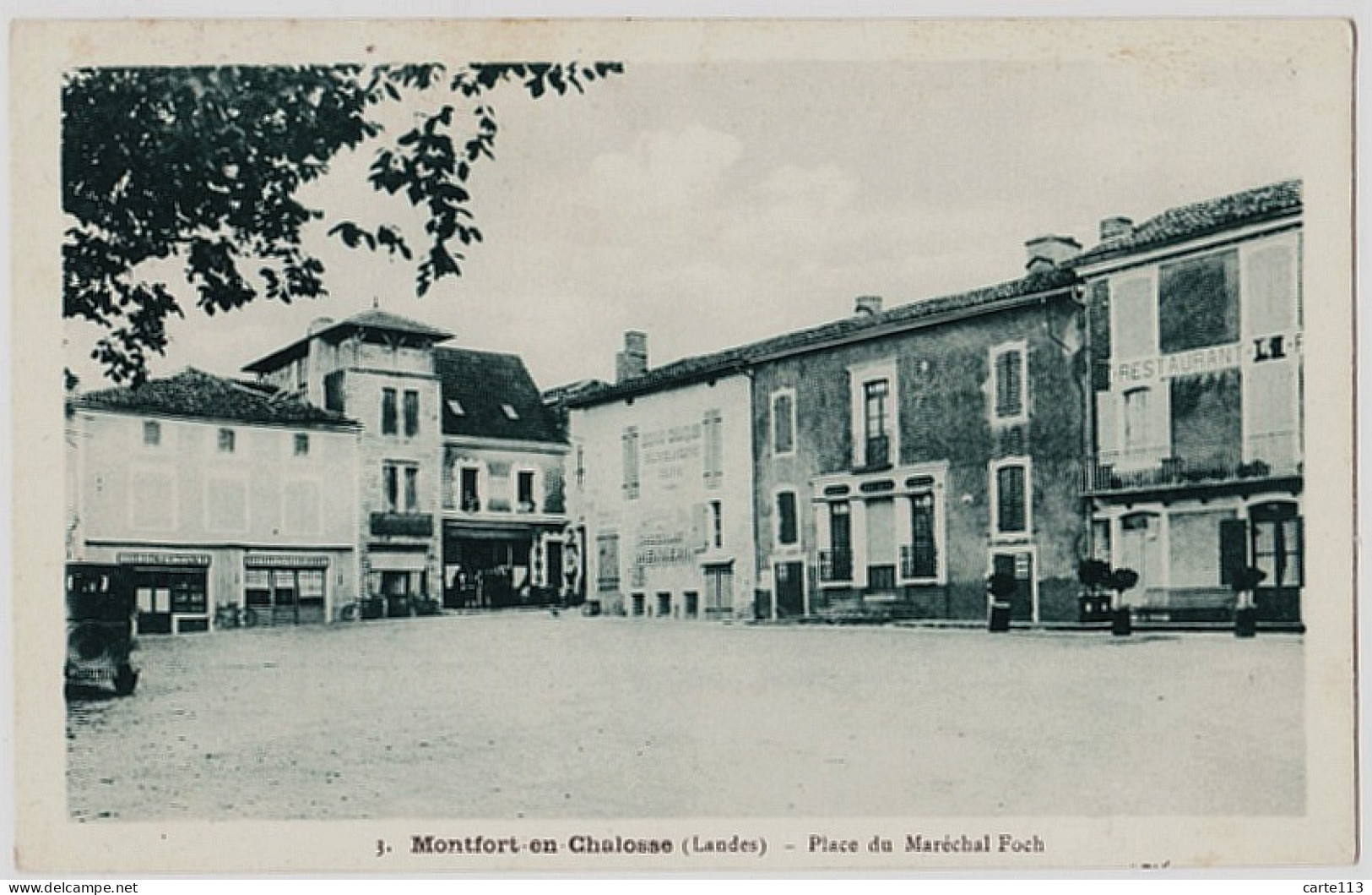 40 - B22040CPA - MONTFORT EN CHALOSSE - Place Du Marechal Foch - Très Bon état - LANDES - Montfort En Chalosse