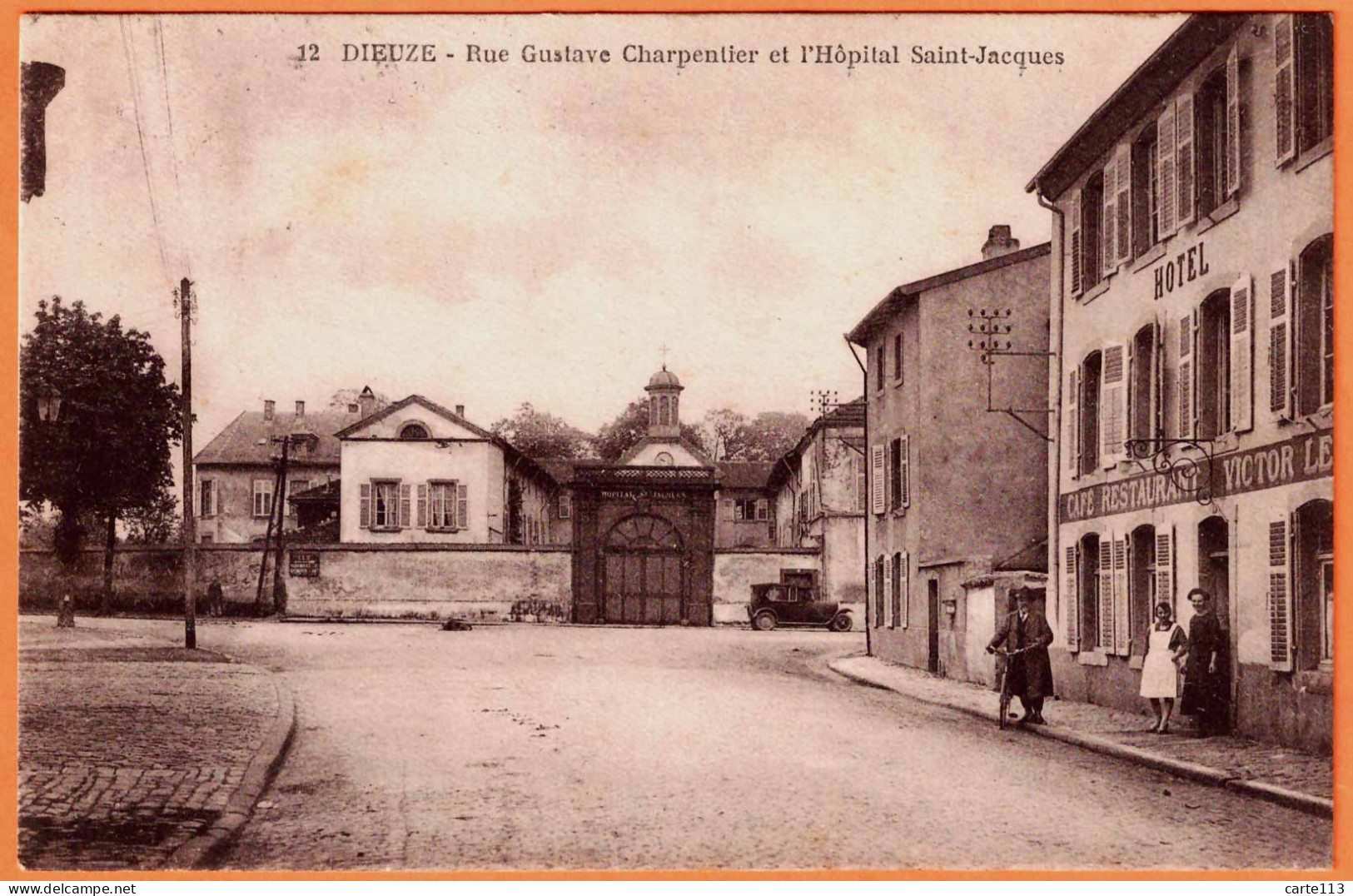 57 - B34082CPA - DIEUZE - Rue Gustave Charpentier Et Hopital Saint Jacques - Très Bon état - MOSELLE - Dieuze