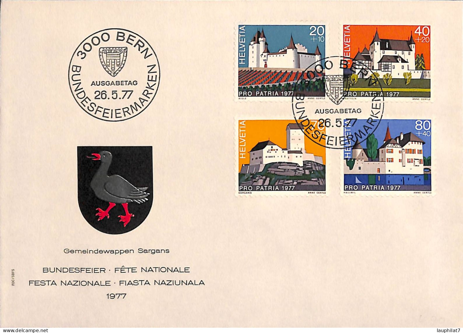 [900394]TB//-Suisse  - FDC, Documents, Architectures, Armoiries, Oiseau - Other