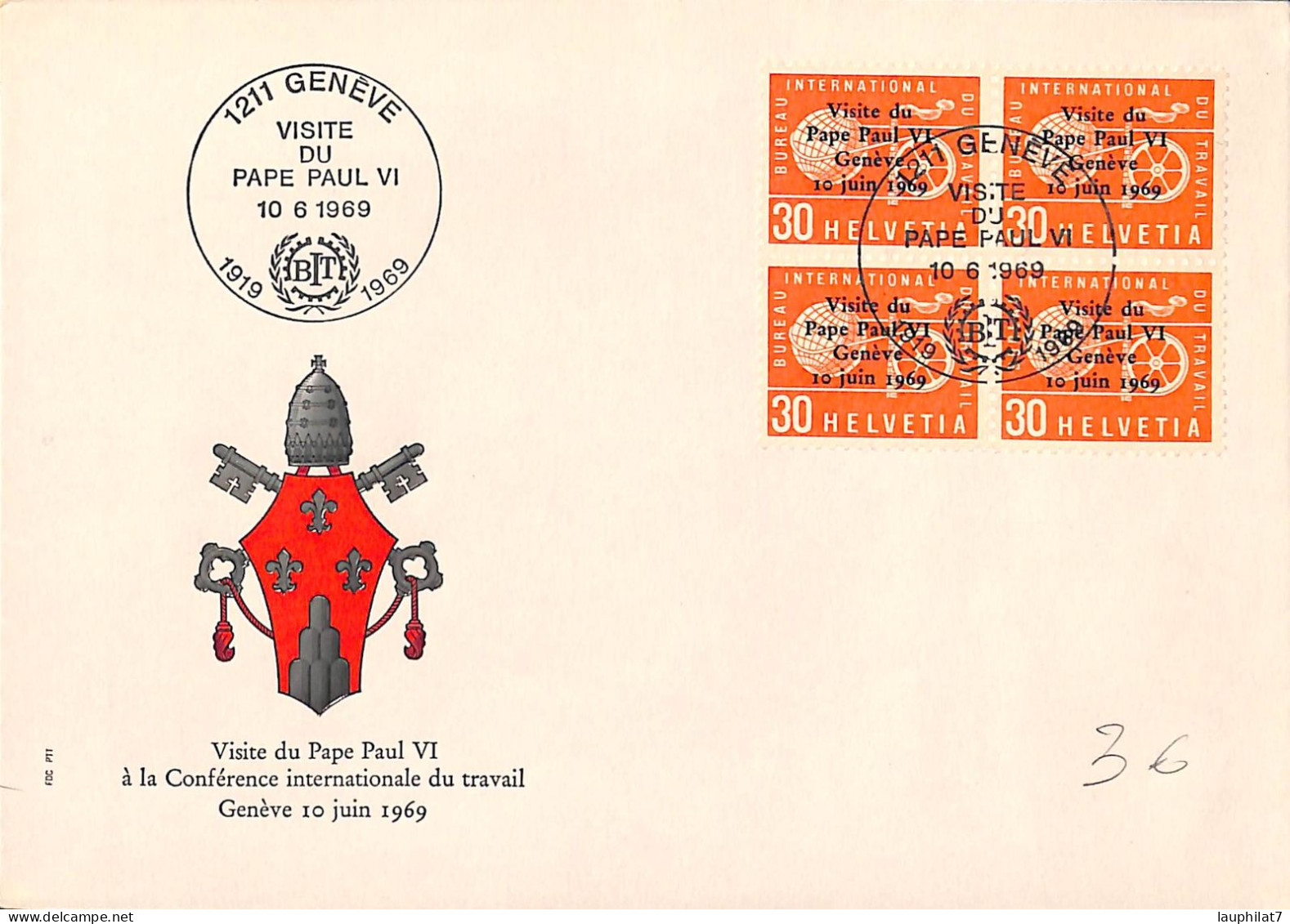 [900359]TB//-Suisse 1969 - FDC, Documents, Religions & Croyances, Pape, Vélo - Neufs