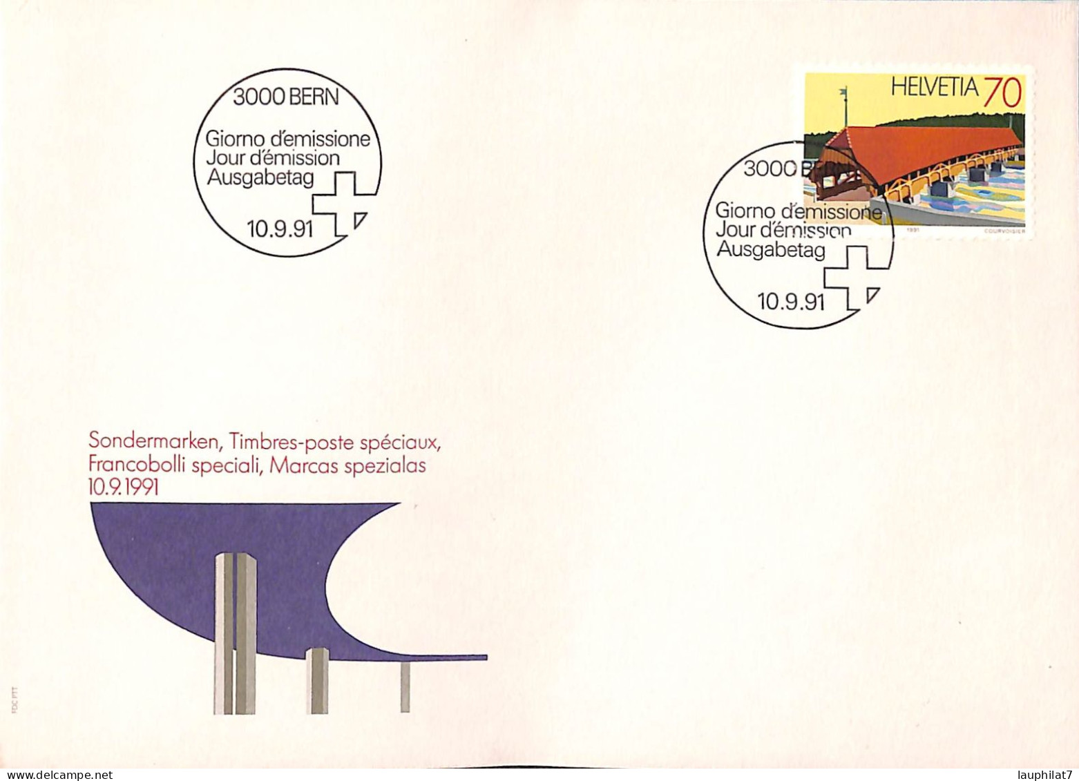 [900217]TB//-Suisse  - FDC, Documents, BERN, Architectures - Collections