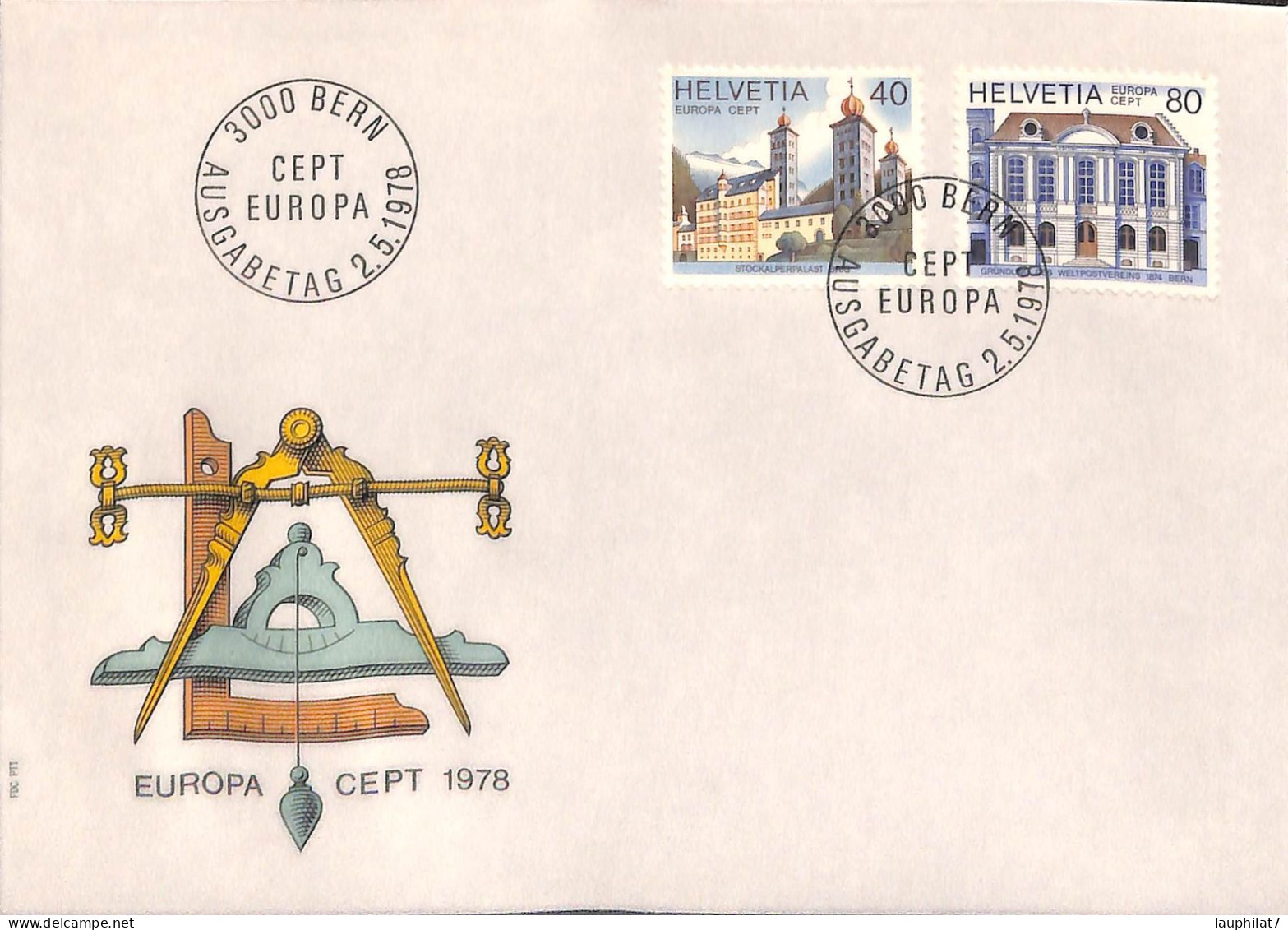 [900196]TB//-Suisse 1978 - FDC, Documents, BERN, Europa-Cept, Architectures - 1978