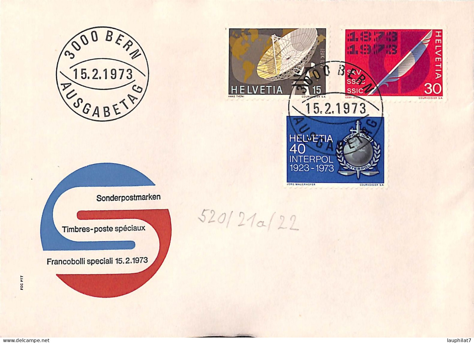 [900183]TB//-Suisse - FDC, Documents, BERN, Satellites - Collections