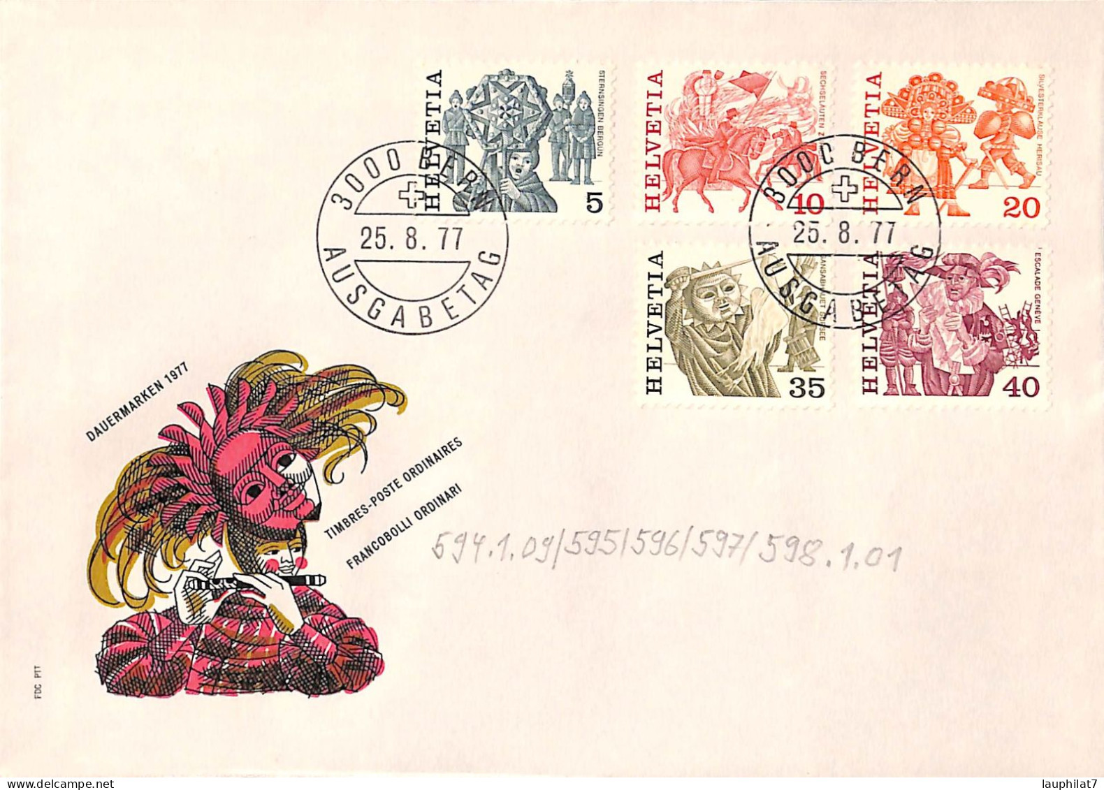 [900151]TB//-Suisse 1977 - FDC, Documents, Danse, Fêtes - Carnavales