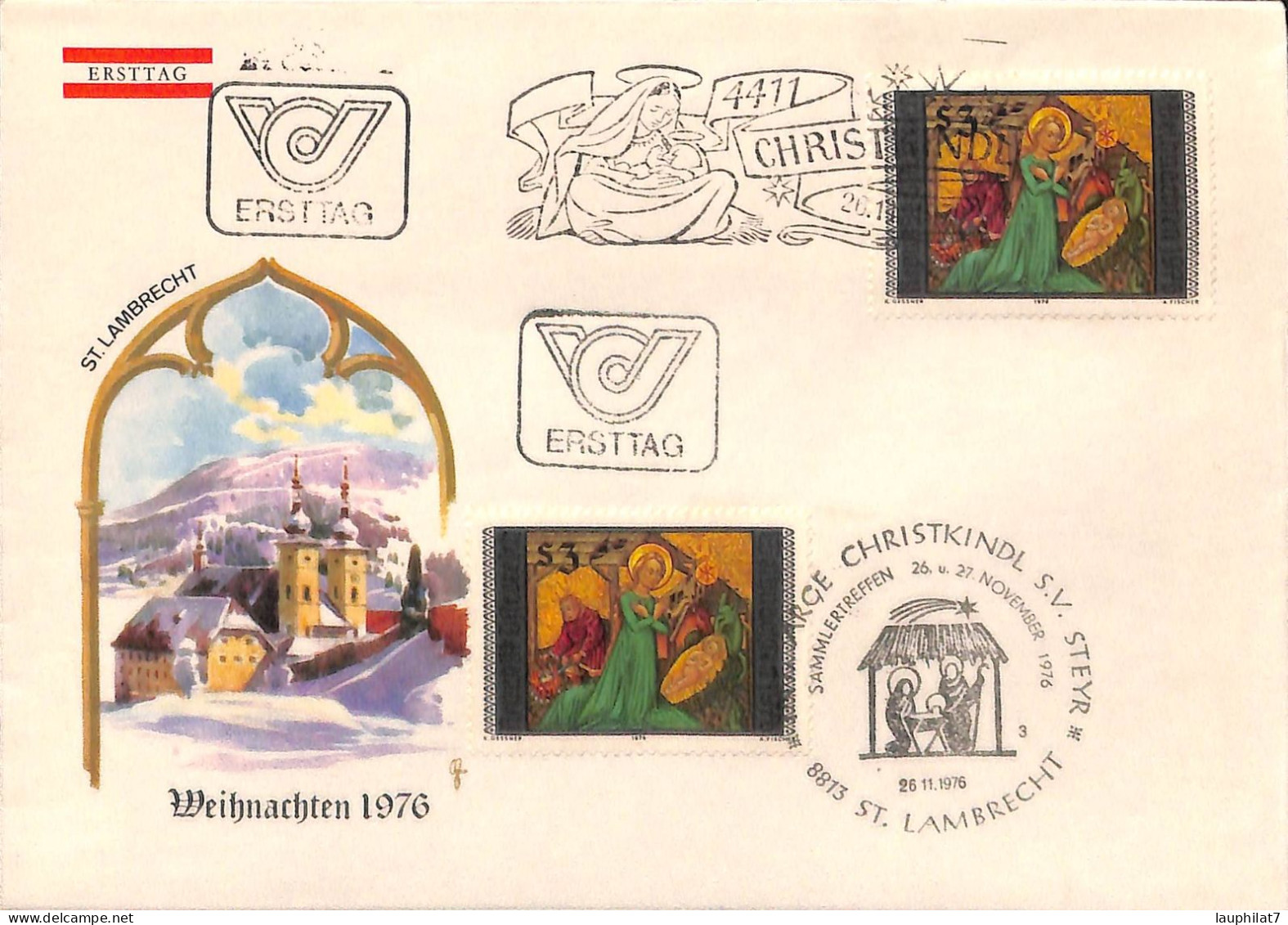 [900687]TB//-Autriche 1976 - FDC, Documents, Religions & Croyances, Arts, Peintures & Tableaux, Noël - Sonstige