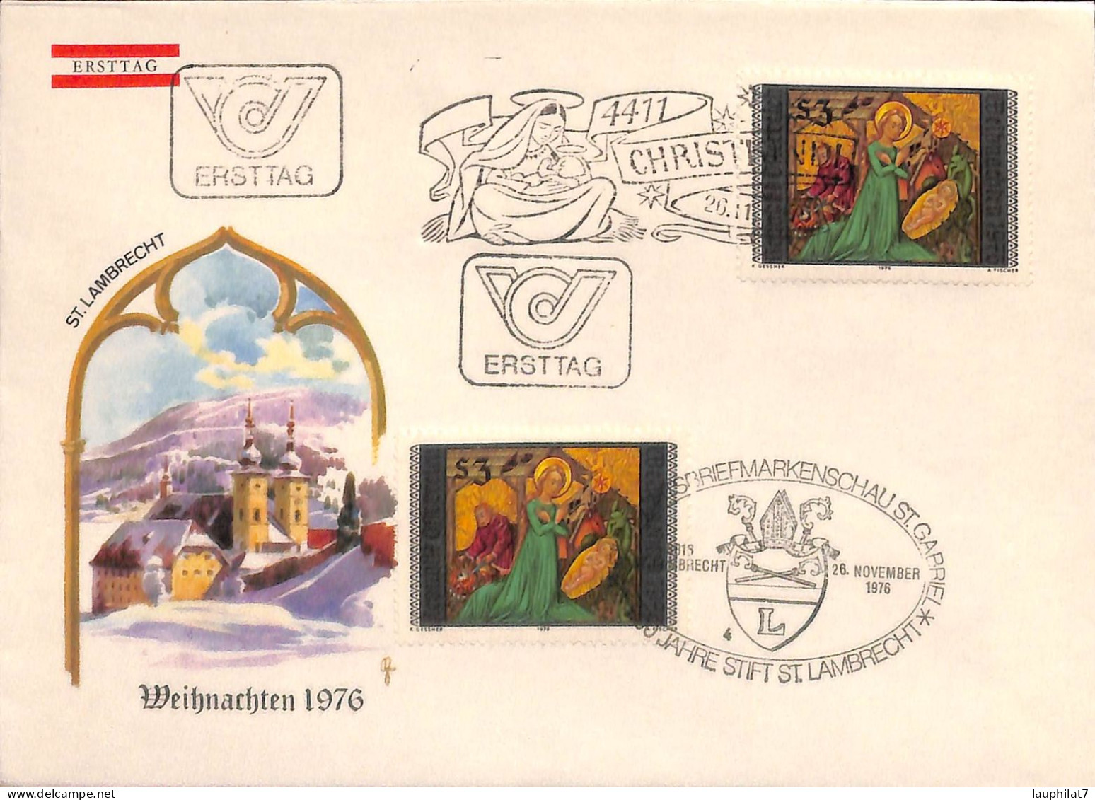 [900686]TB//-Autriche 1976 - FDC, Documents, Religions & Croyances, Arts, Peintures & Tableaux, Noël - Sonstige