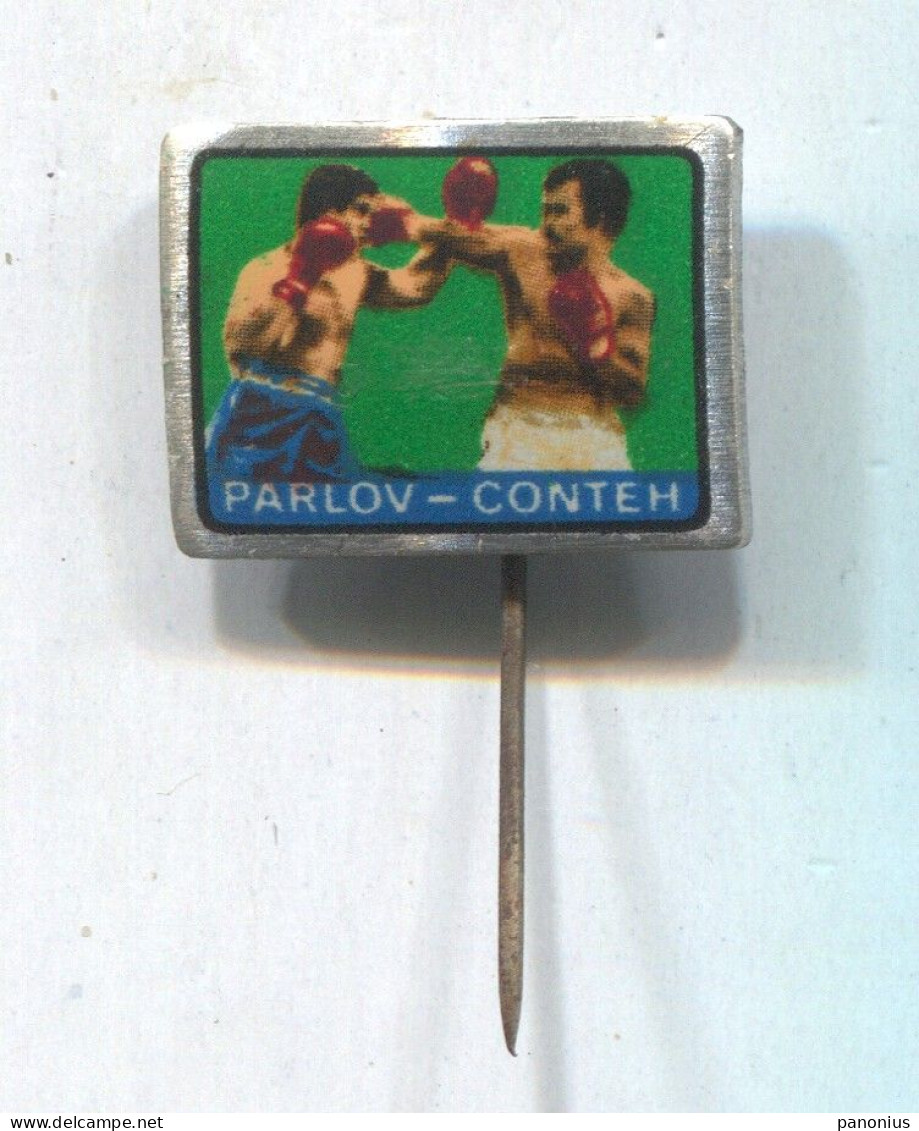 Boxing Box Boxen Pugilato - Parlov Vs Conteh, Vintage Pin  Badge  Abzeichen - Boxen