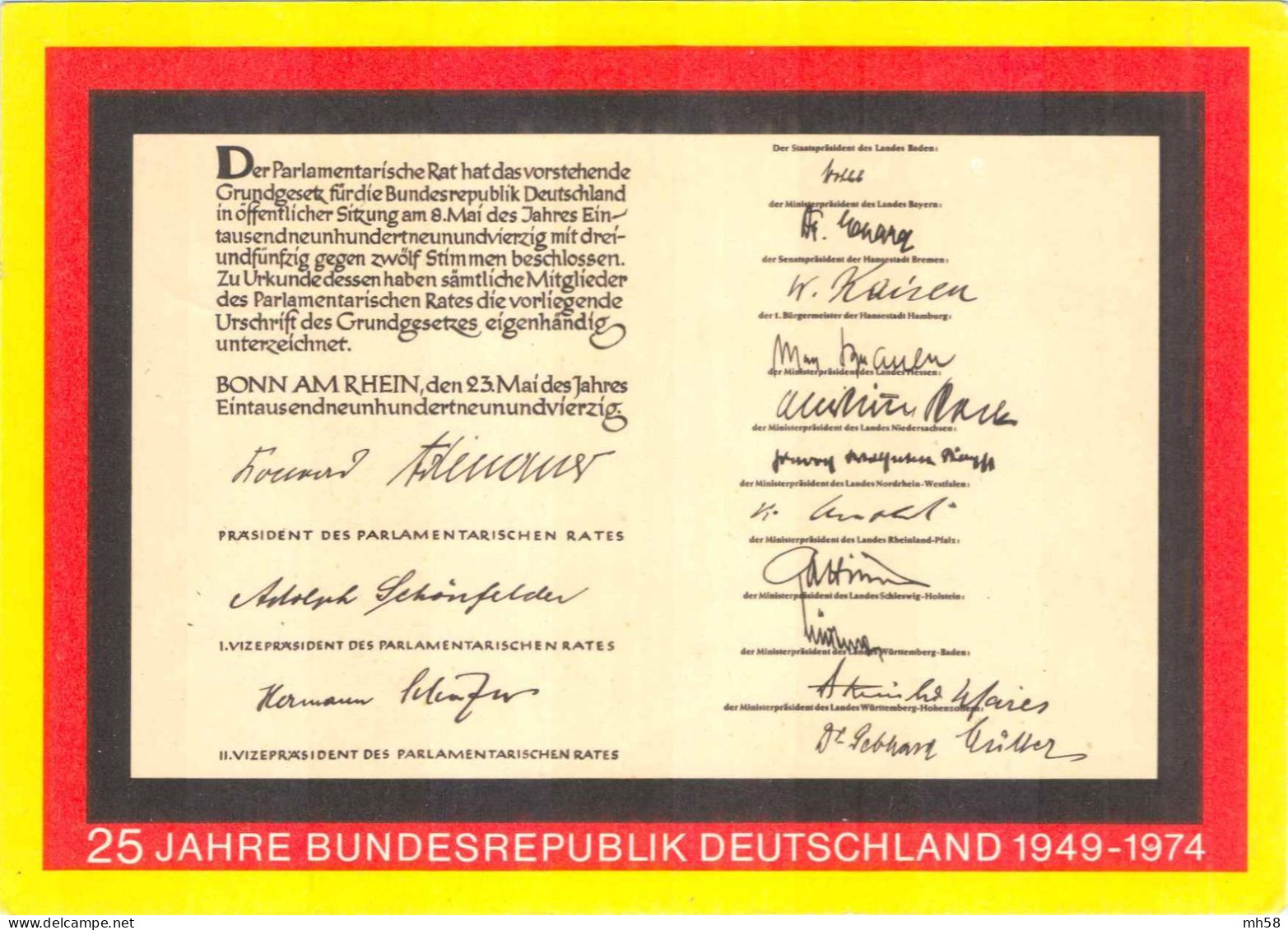 ALLEMAGNE RFA BUND - Entier / Ganzsache Gestempelt Am 18.5.1974 - P 113 Oder PSo 4 25 Jahre BRD - 30 Pf Phönix-Relief - Postkaarten - Gebruikt