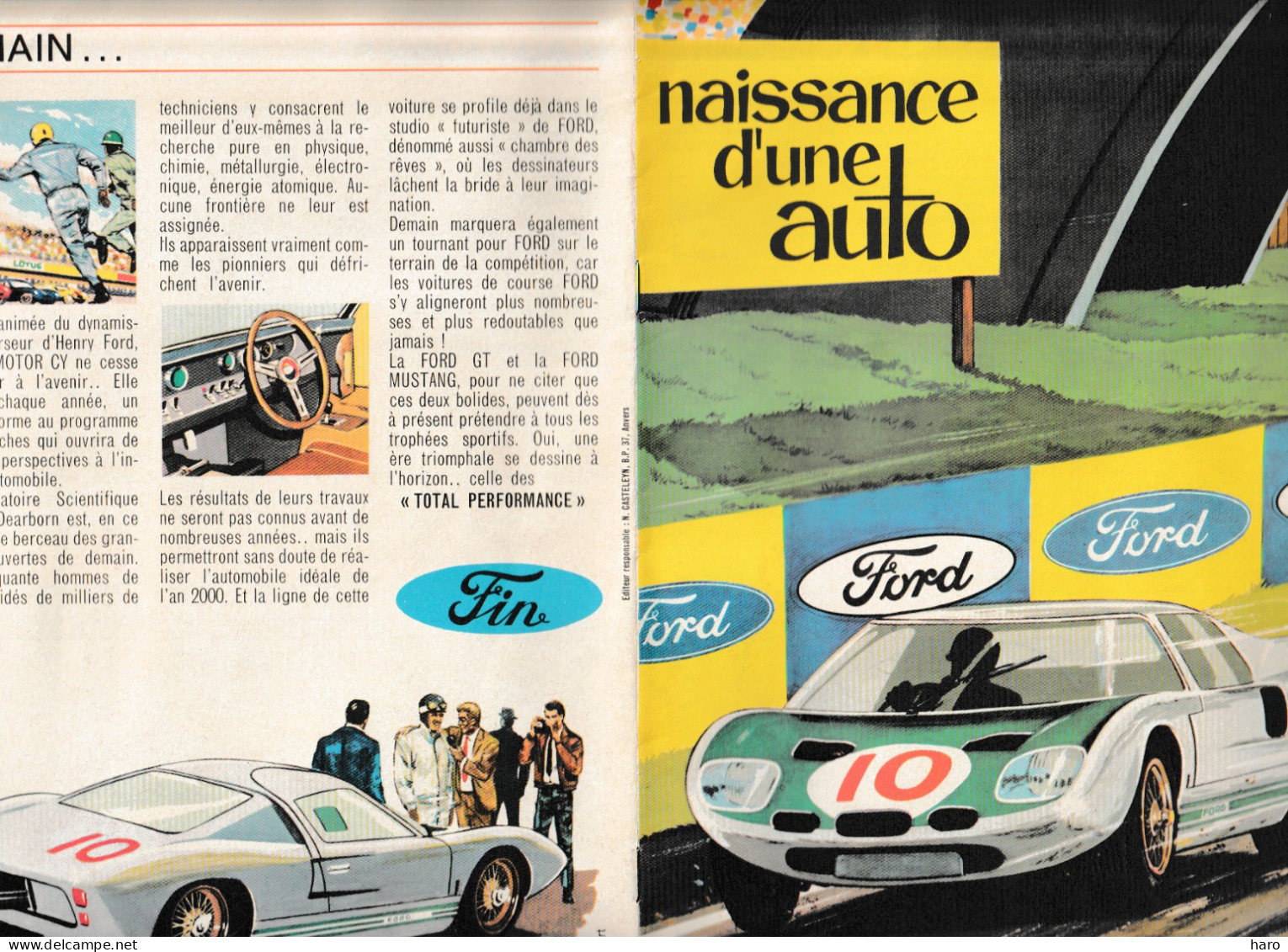 Automobile - OLDTIMER - FORD GT Et Mustang  - Livret Sur La Naissance D'une Auto - +/- 1965  (B371) - Auto