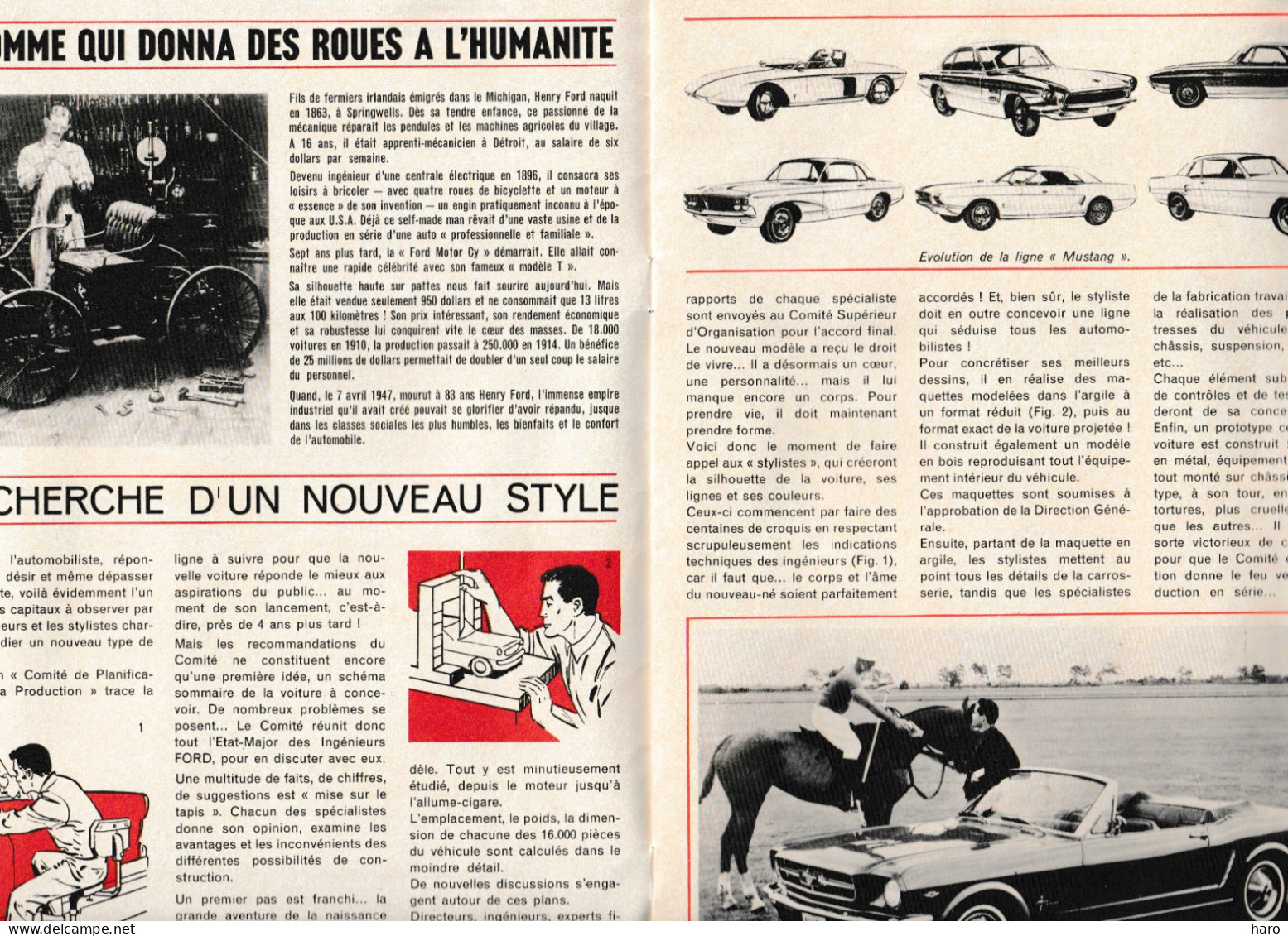 Automobile - OLDTIMER - FORD GT Et Mustang  - Livret Sur La Naissance D'une Auto - +/- 1965  (B371) - Auto