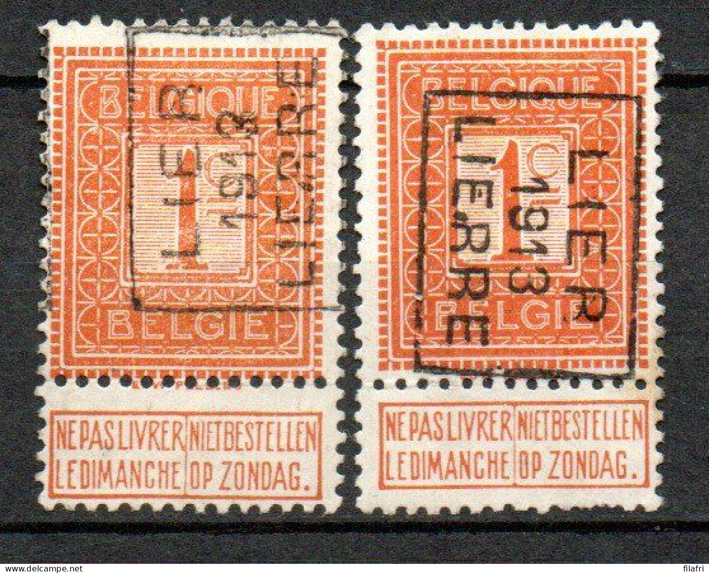 2160 Voorafstempeling Op Nr 108 - LIER 1913 LIERRE - Positie A & B - Roller Precancels 1910-19