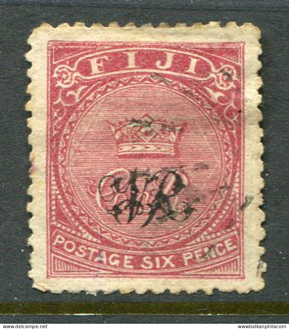1876 Fiji 6d Carmine Rose Wove Paper Used Sg 30 - Fiji (...-1970)