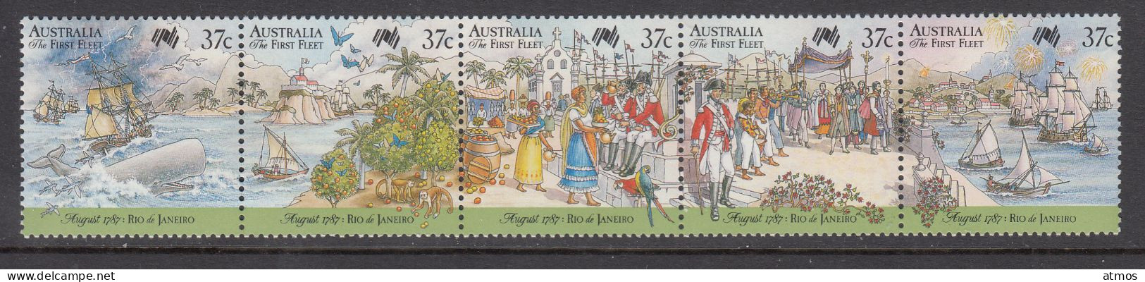 Australia MNH Michel Nr 1046/50 From 1987 - Mint Stamps