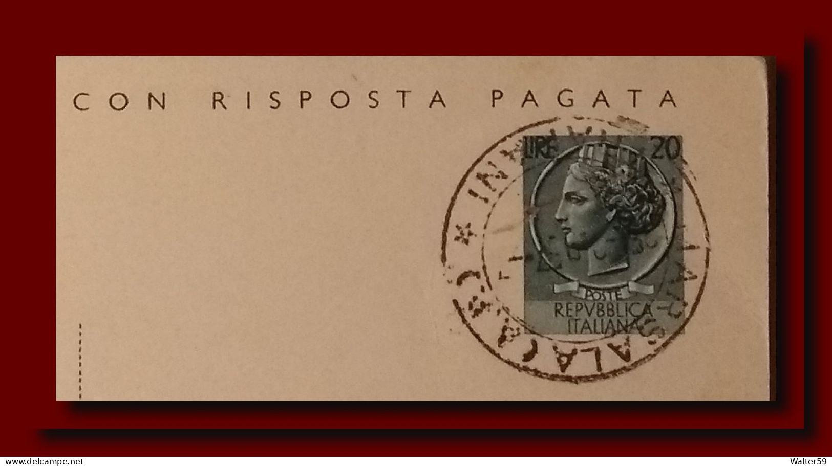 1957 ITALIA ITALY Intero CPRP Sir £20 Parte Domanda Vg MARSALA X ROMA Ps Card 2scans - Interi Postali