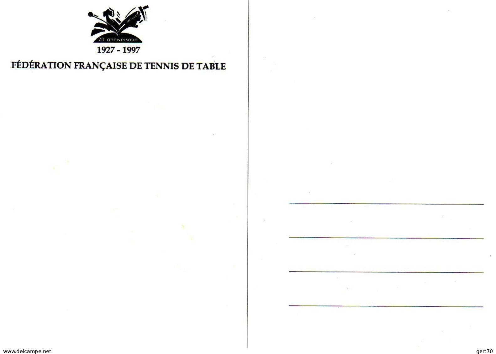 France 1997, French TTA 70th Anniversary / 70ème Anniversaire De La FFTT - Tennis De Table