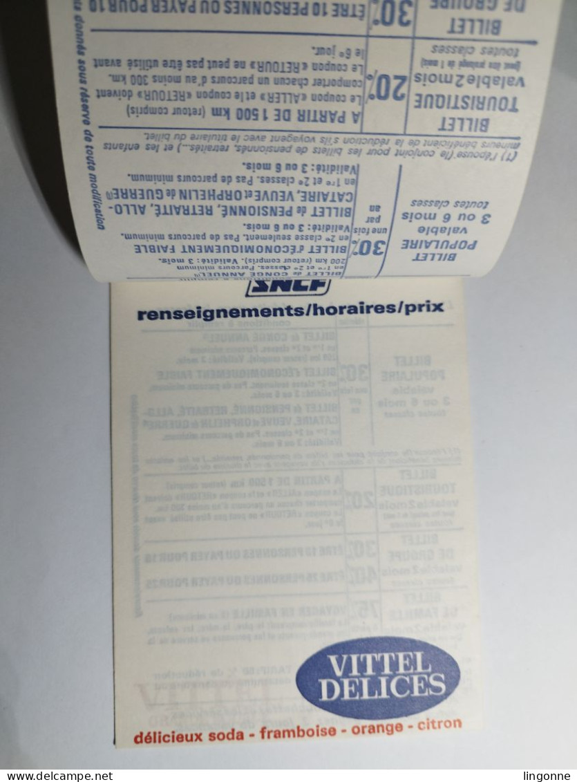 Bloc 8 Facturettes Publicitaire SNCF RICQLES VITTEL DELICES VITTEL GRANDE SOURCE VITTELLOISE  - 10 X 13,5 Cm Env - Transport