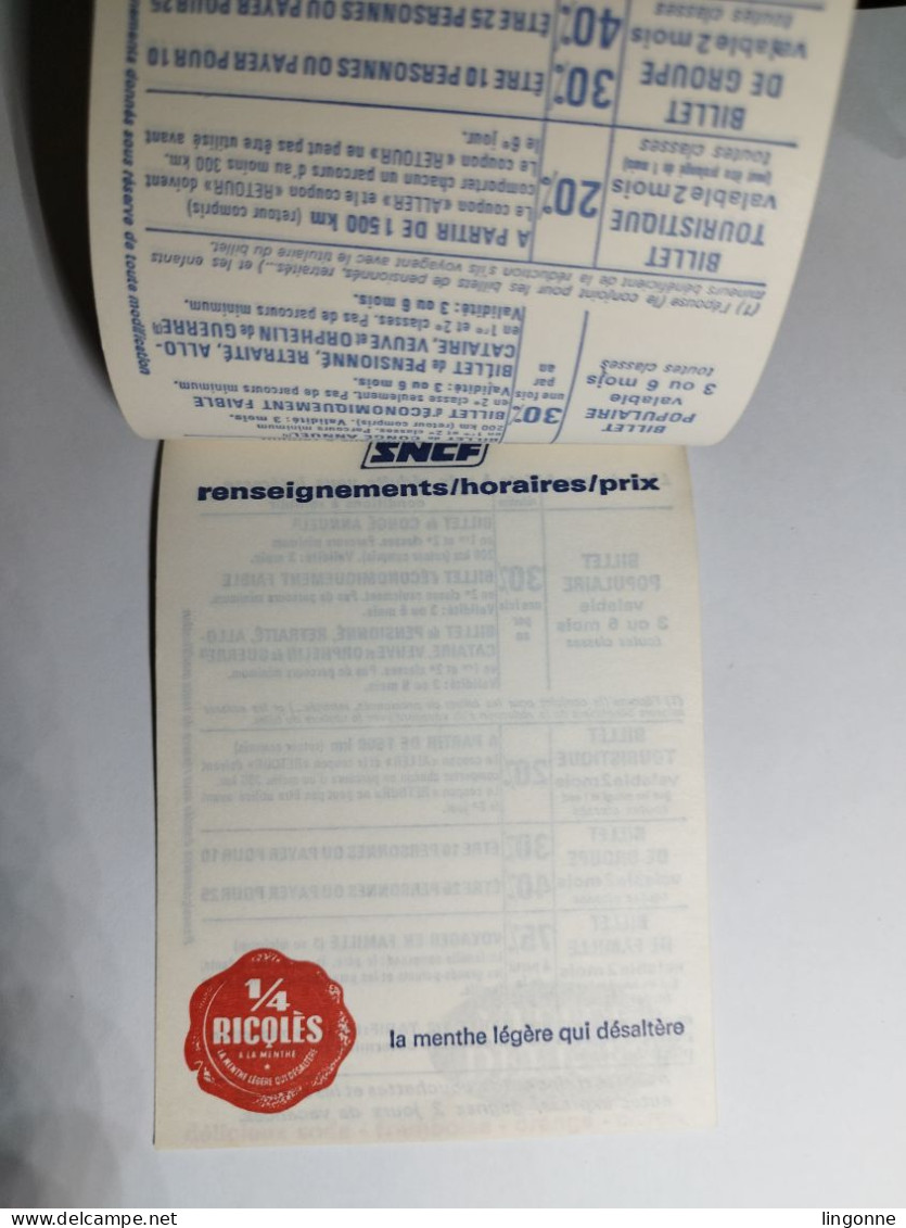 Bloc 8 Facturettes Publicitaire SNCF RICQLES VITTEL DELICES VITTEL GRANDE SOURCE VITTELLOISE  - 10 X 13,5 Cm Env - Transport