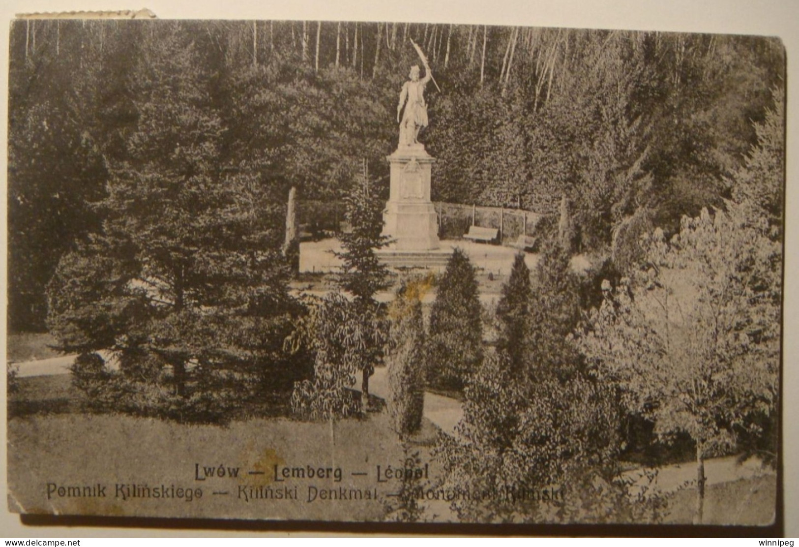 Lwow.Lemberg. Pc's.Park Kilinskiego.Salon Mal.Polsk.Nr.16.Pomnik Kilinskiego.Pomnik Kilinskiego.D.G.1909.Poland.Ukraine. - Ukraine