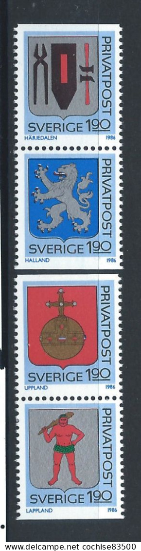 Suède N°1368/71** (MNH) 1986 - Armoiries De Provinces - Ungebraucht