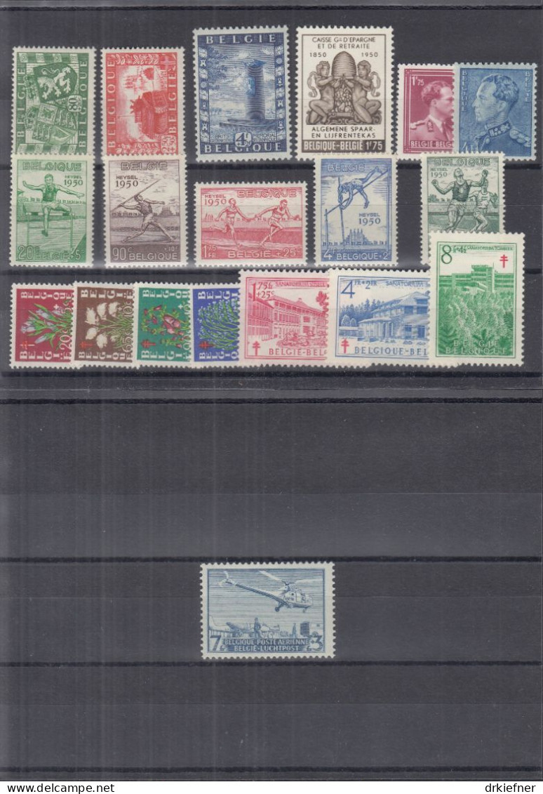 BELGIEN Jahrgang 1950, Postfrisch **, 863-882, Komplett - Jahressätze