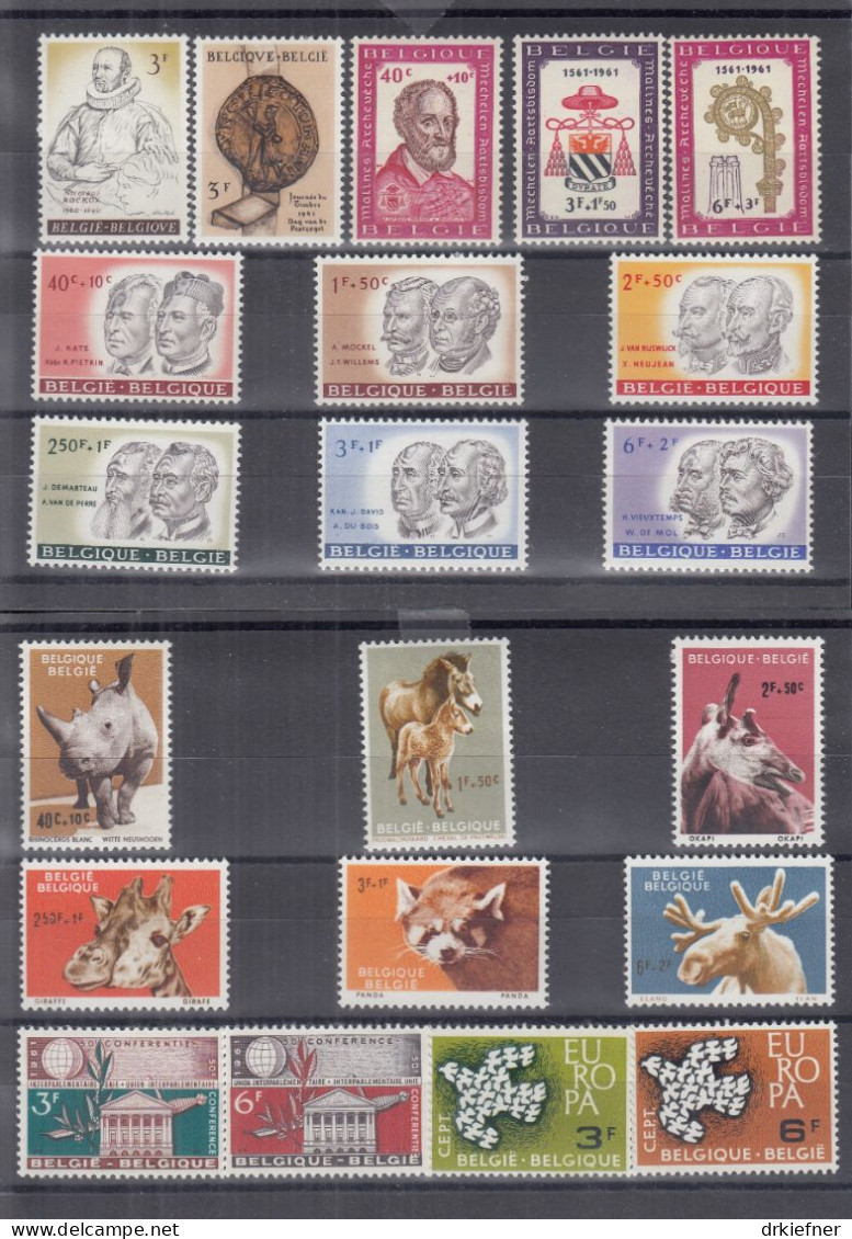 BELGIEN  Jahrgang 1961, Postfrisch **, 1234-1263, Komplett - Jahressätze