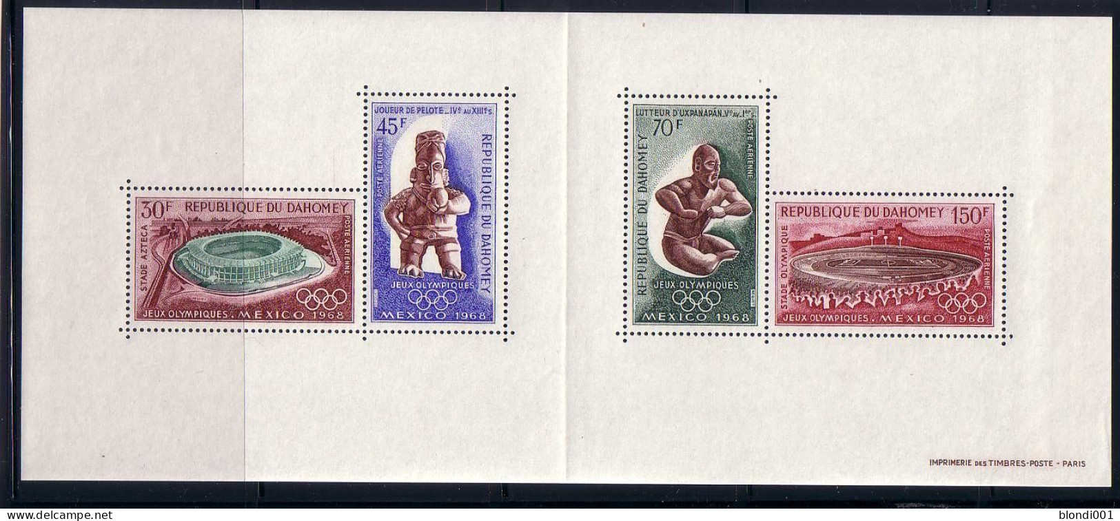 Olympics 1968 - History - DAHOMEY - S/S 4v MNH - Summer 1968: Mexico City