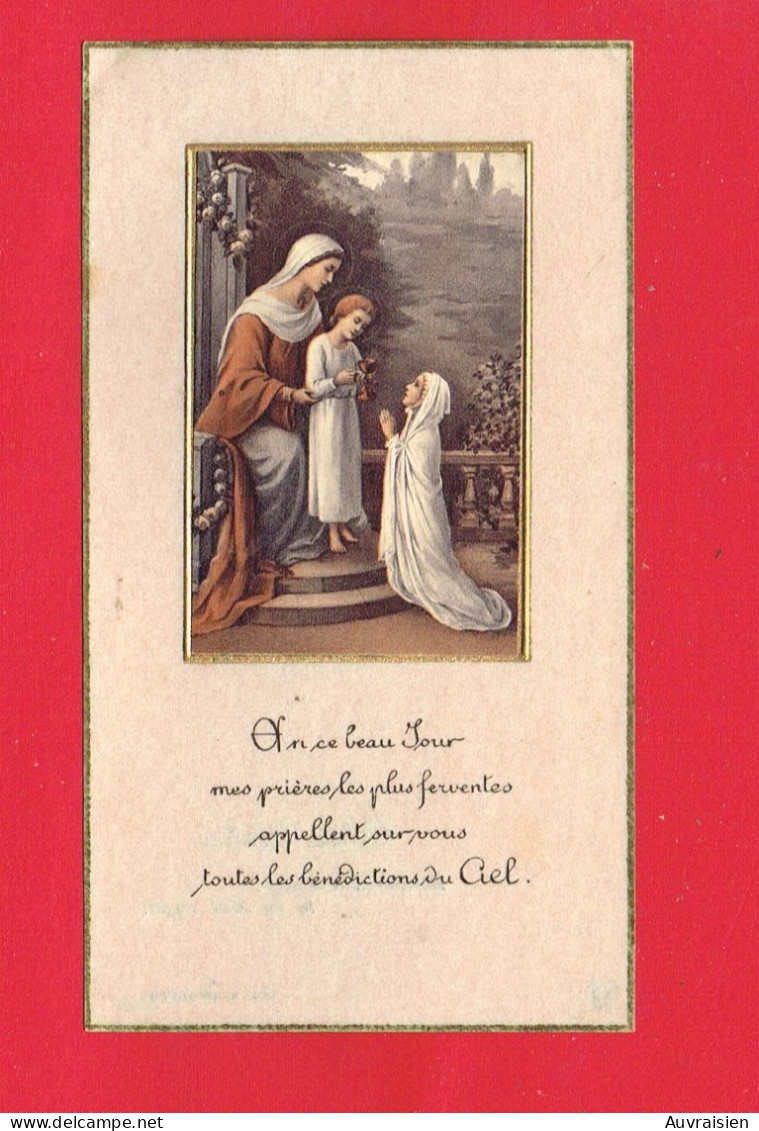 Image Pieuse ...Généalogie ... Communion De Colette LETELLIER à BERNIERES LE PATRY Calvados - Comunioni